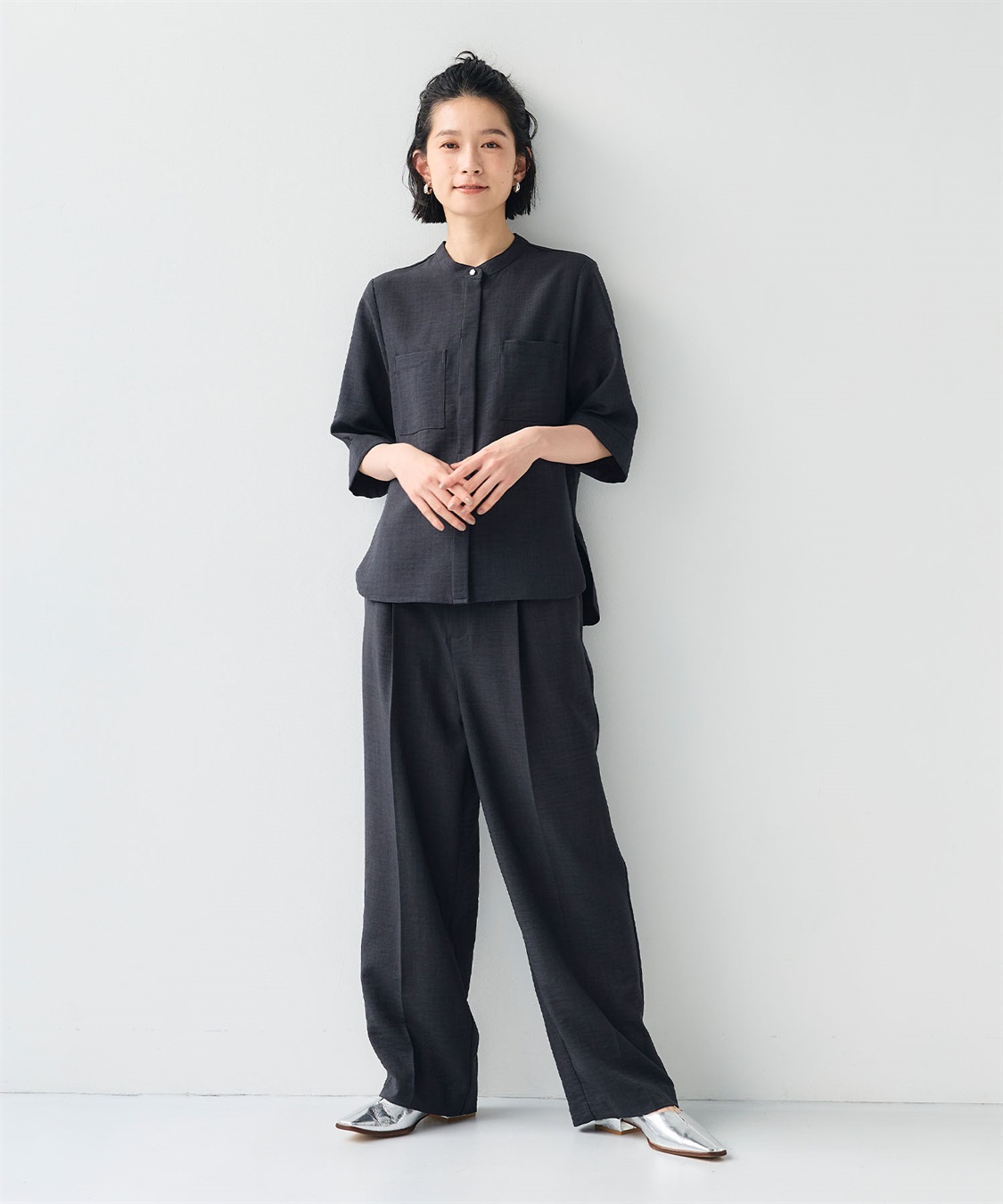 CROSS FUNCTION 《シワになりにくい》サマナチュラリネンライクセンタープレスワイドパンツ_sub_6