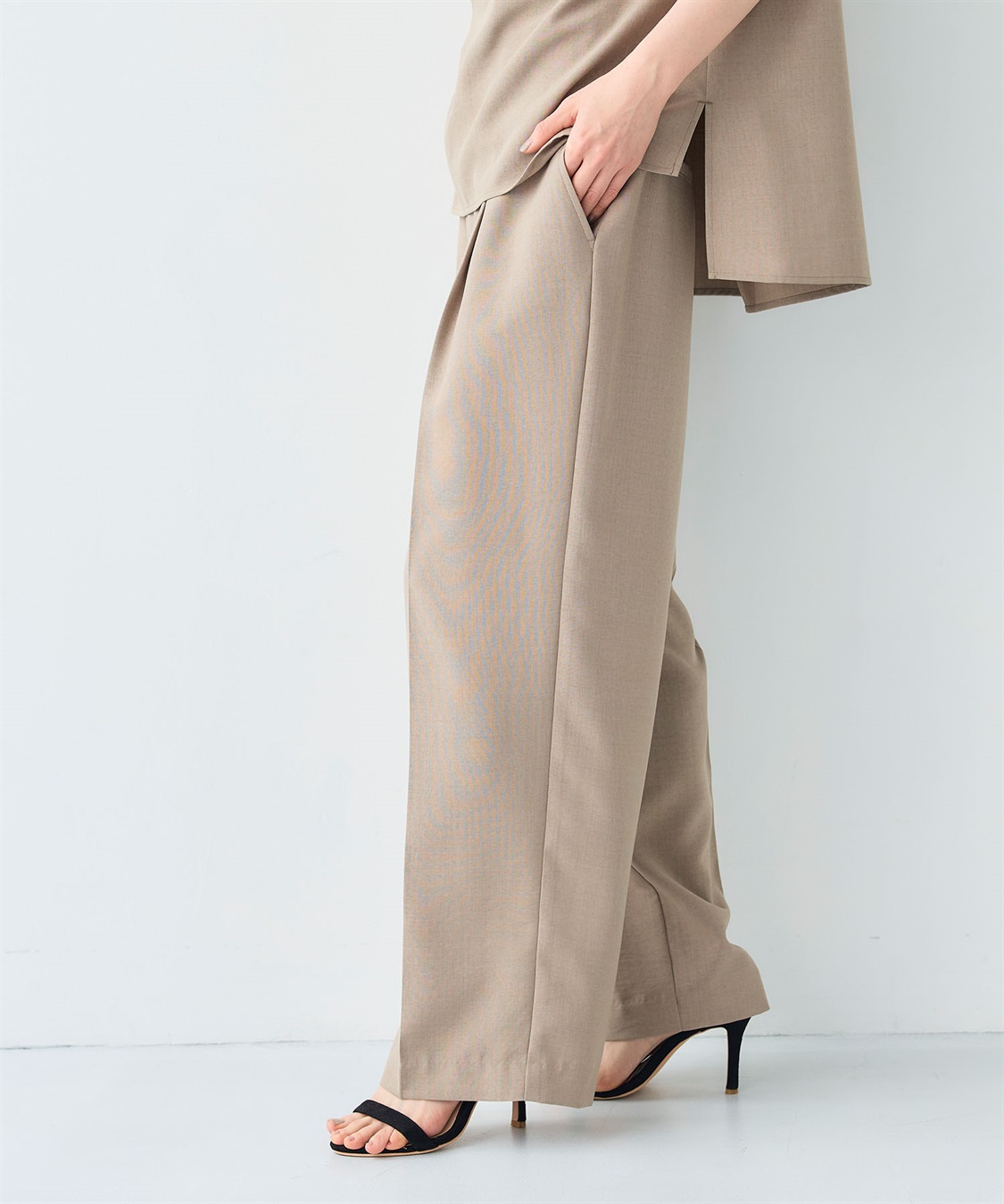 CROSS FUNCTION 《シワになりにくい》サマナチュラリネンライクセンタープレスワイドパンツ_sub_11