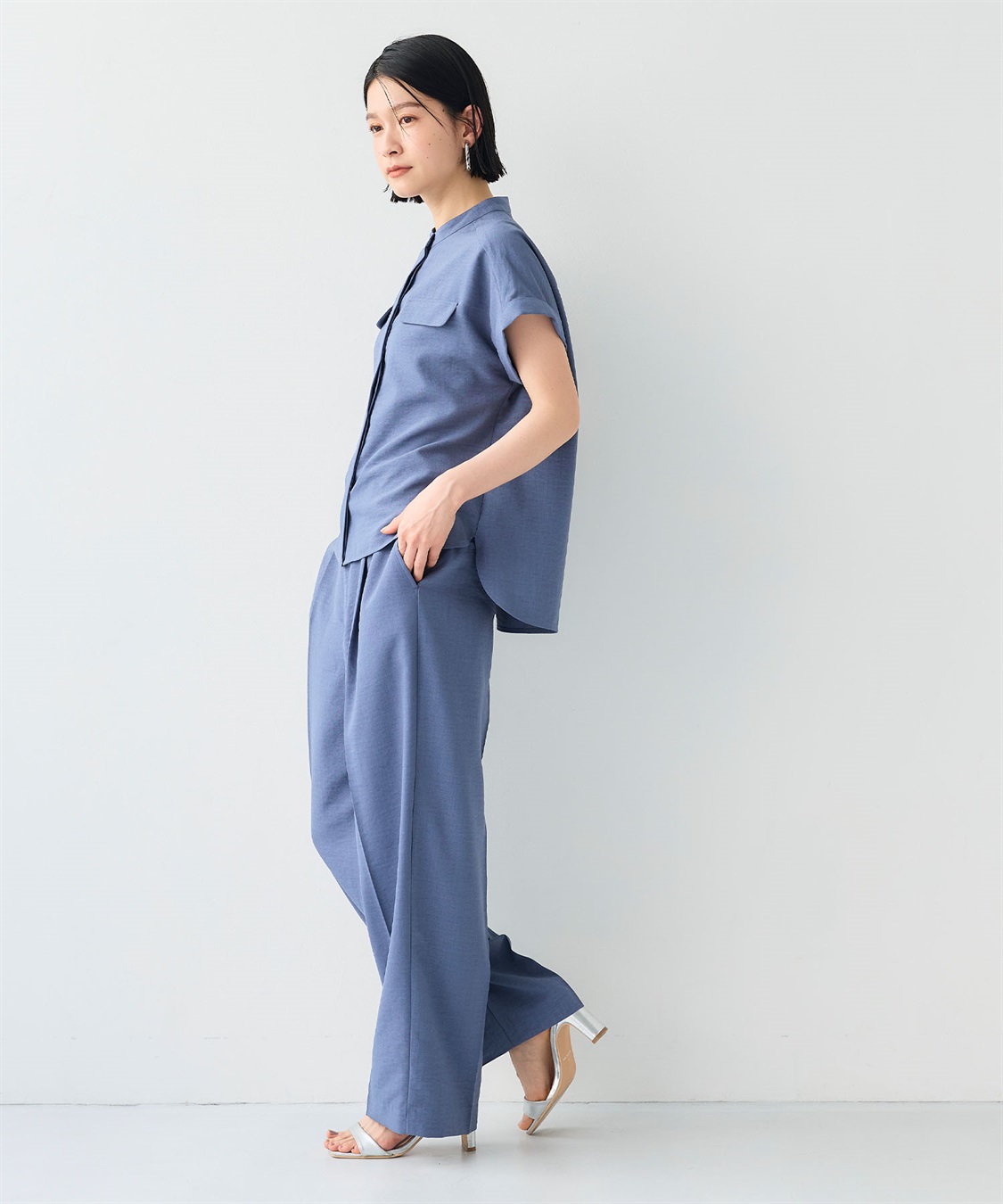 CROSS FUNCTION 《シワになりにくい》サマナチュラリネンライクセンタープレスワイドパンツ_sub_16