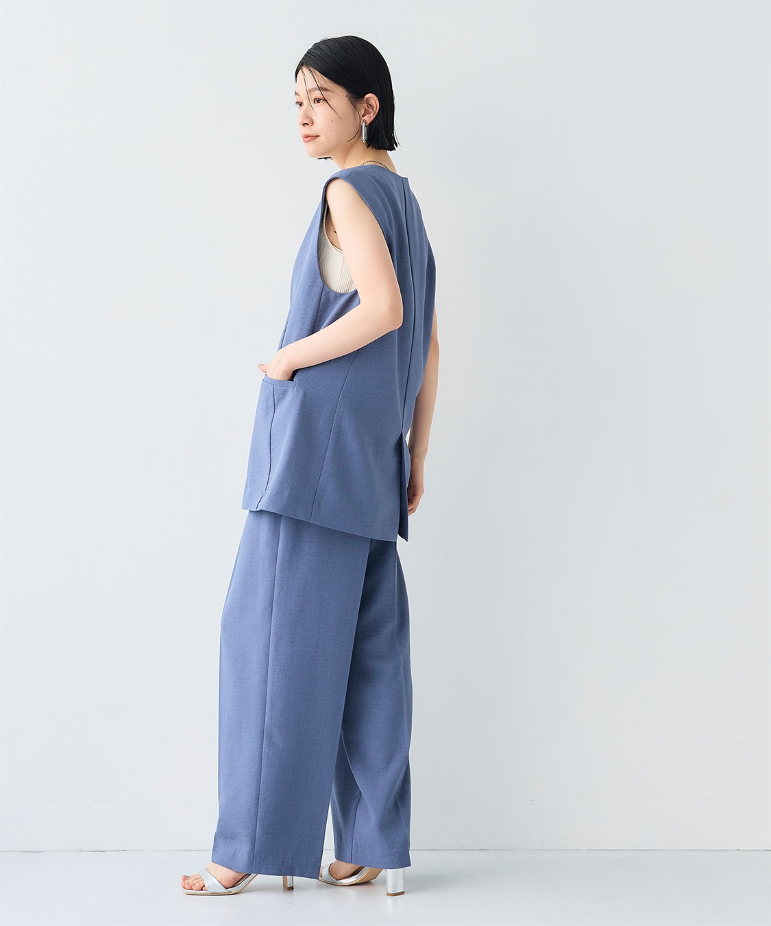 CROSS FUNCTION 《シワになりにくい》サマナチュラリネンライクセンタープレスワイドパンツ_sub_18