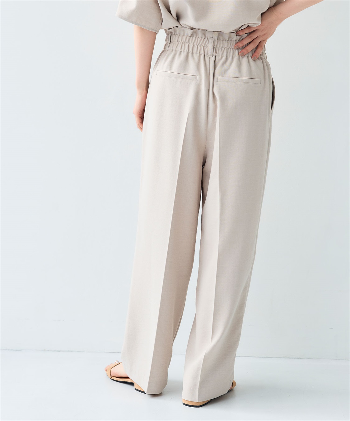 CROSS FUNCTION 《シワになりにくい》サマナチュラリネンライクセンタープレスワイドパンツ_sub_21