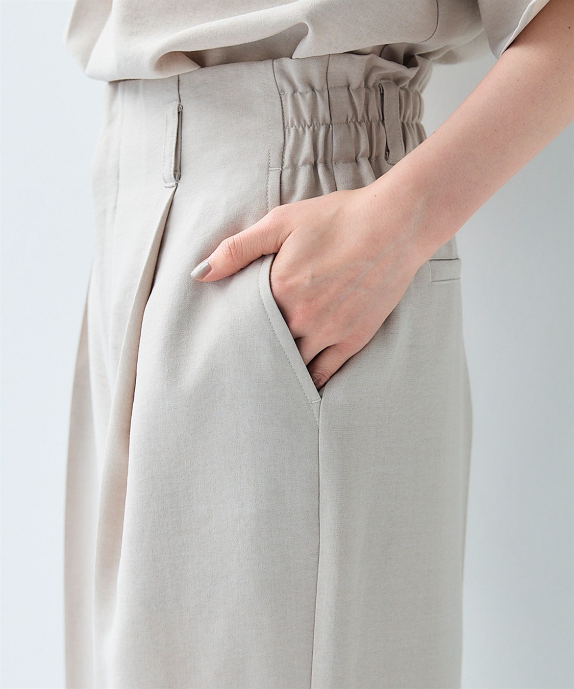 CROSS FUNCTION 《シワになりにくい》サマナチュラリネンライクセンタープレスワイドパンツ_sub_26