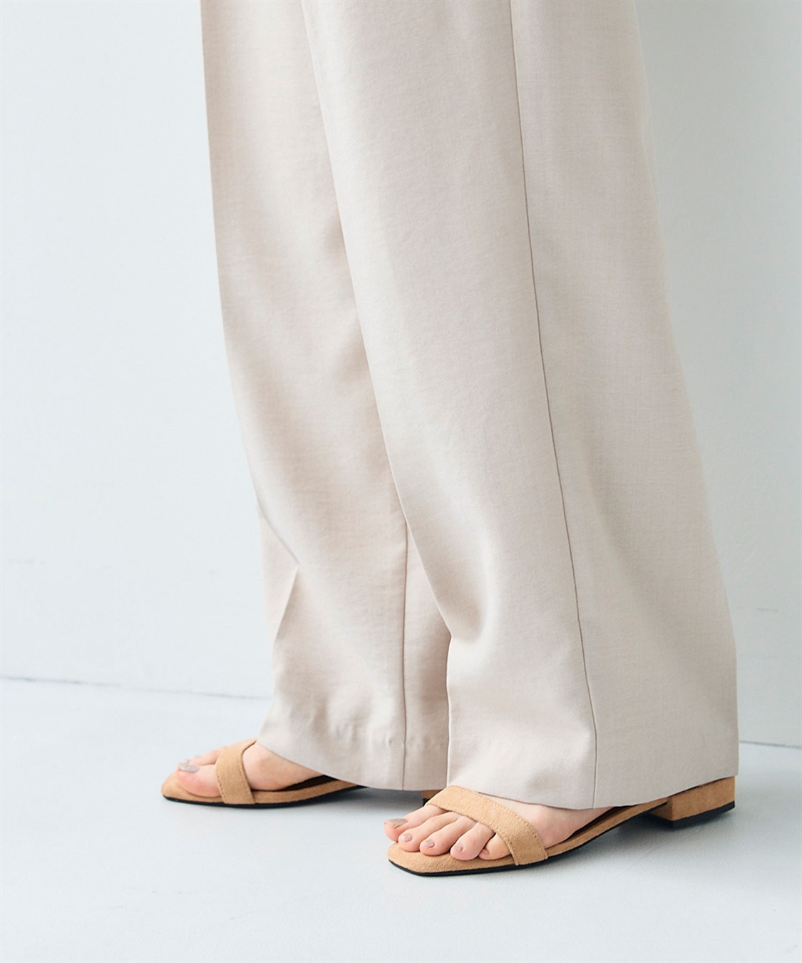 CROSS FUNCTION 《シワになりにくい》サマナチュラリネンライクセンタープレスワイドパンツ_sub_28