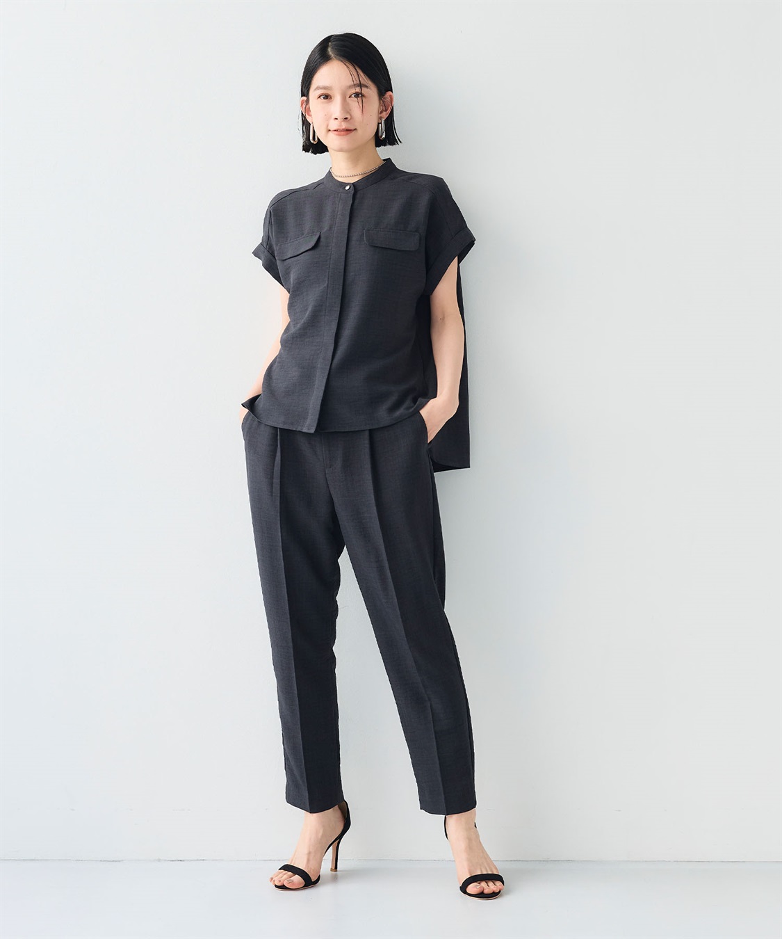 CROSS FUNCTION 《シワになりにくい》サマナチュラリネンライクセンタープレステーパードパンツ_sub_14