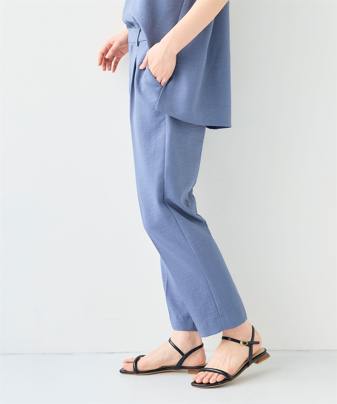 CROSS FUNCTION 《シワになりにくい》サマナチュラリネンライクセンタープレステーパードパンツ_sub_25