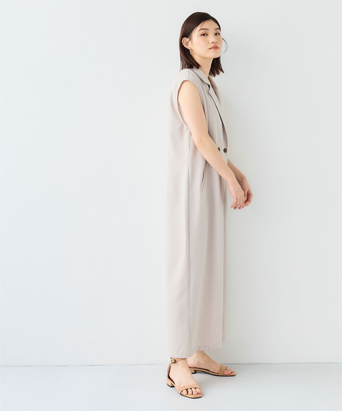 CROSS FUNCTION 《シワになりにくい》サマナチュラ リネンライクテーラードジャンプスーツ_sub_3