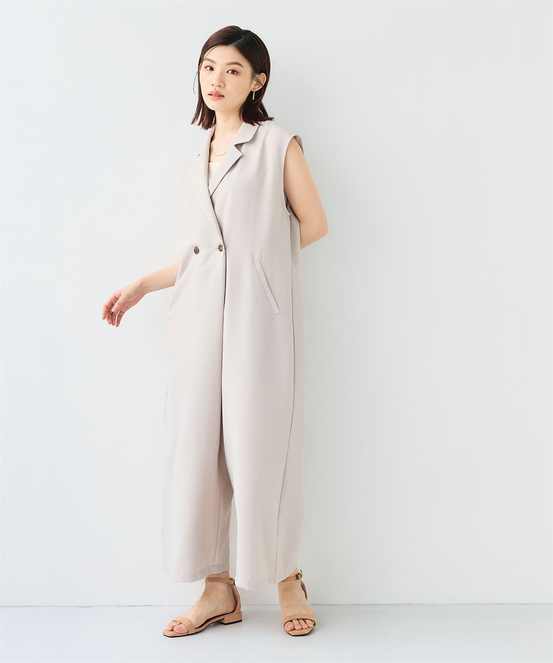 CROSS FUNCTION 《シワになりにくい》サマナチュラ リネンライクテーラードジャンプスーツ_sub_12
