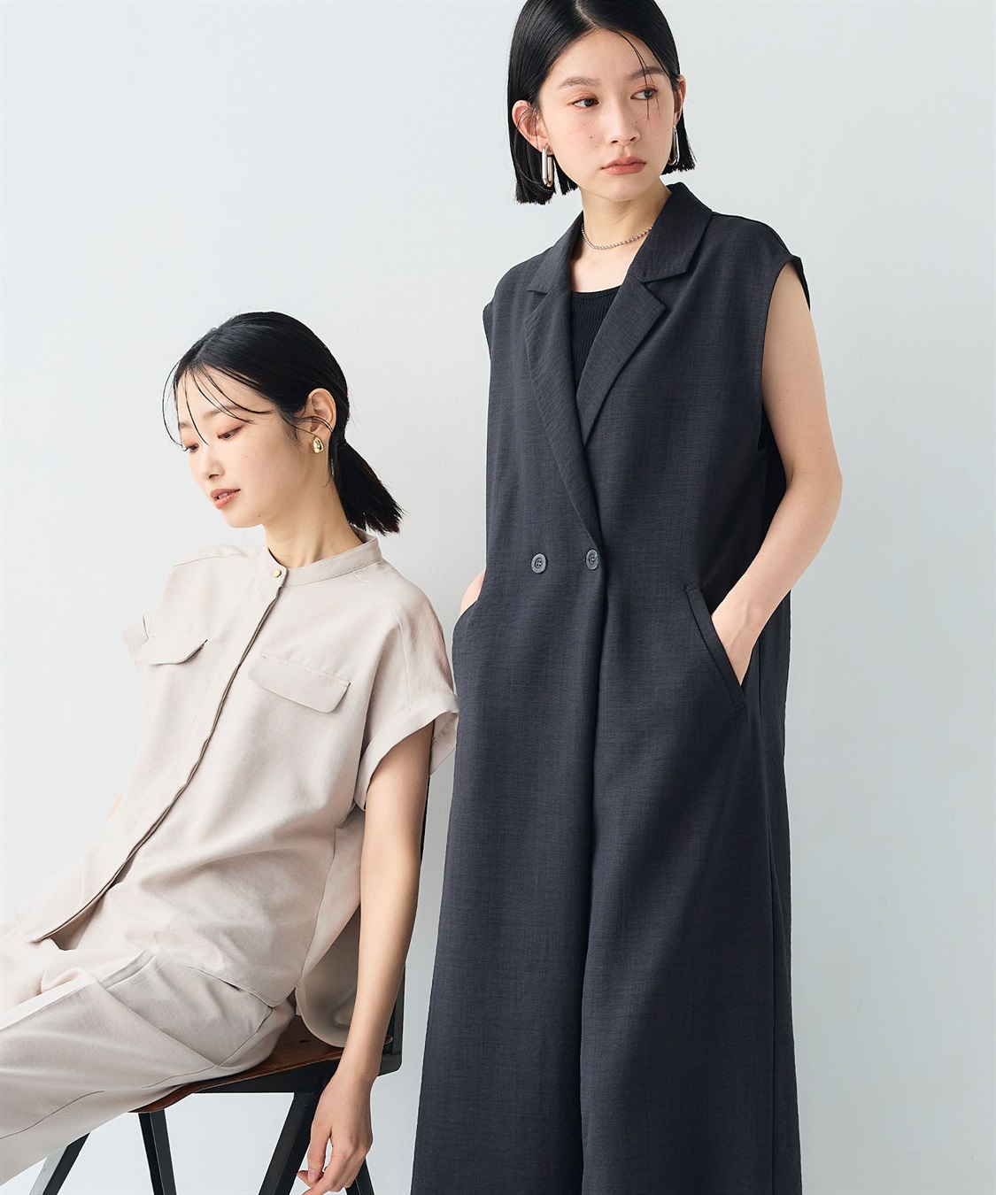 CROSS FUNCTION 《シワになりにくい》サマナチュラ リネンライクテーラードジャンプスーツ_sub_14