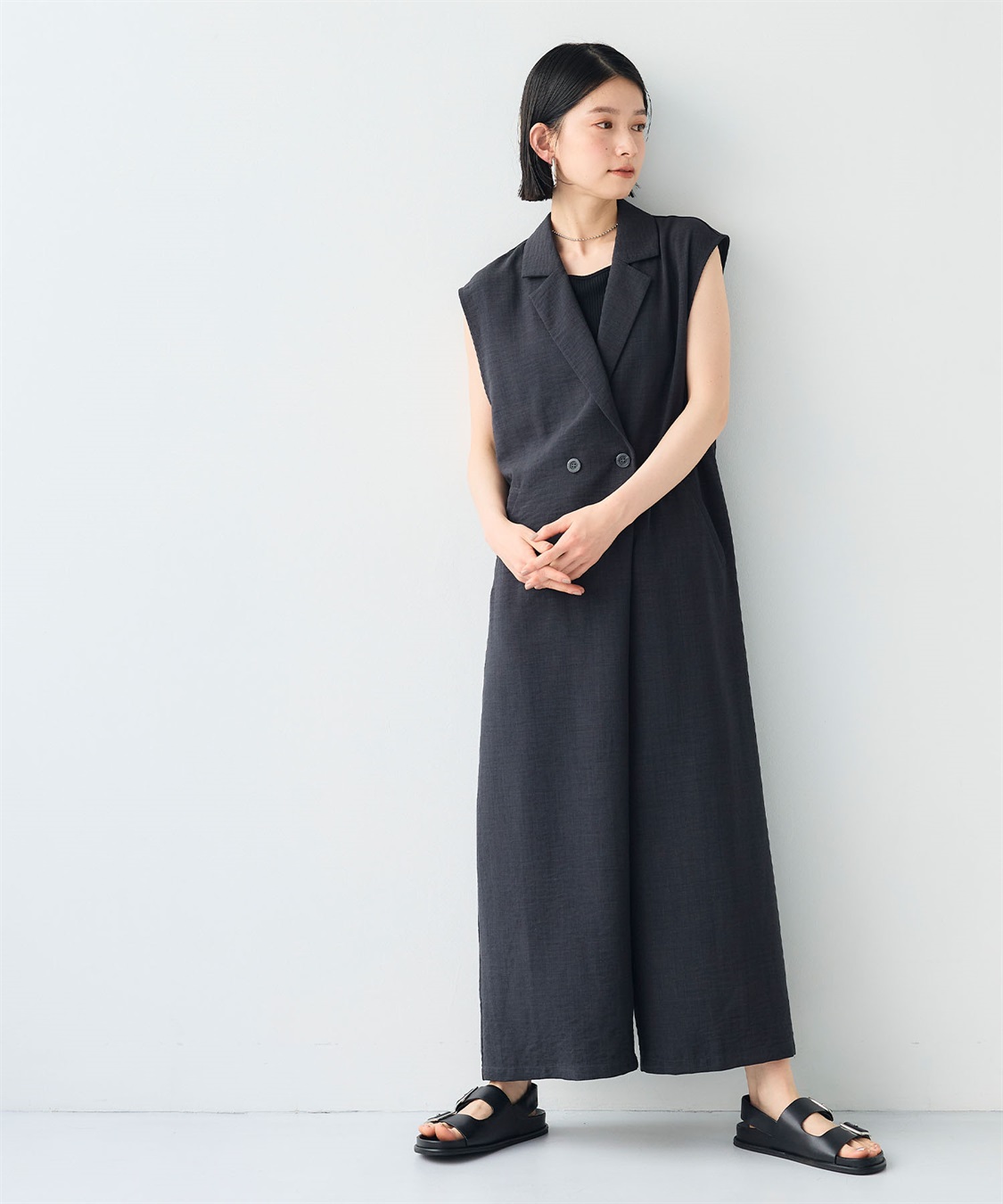 CROSS FUNCTION 《シワになりにくい》サマナチュラ リネンライクテーラードジャンプスーツ_sub_18