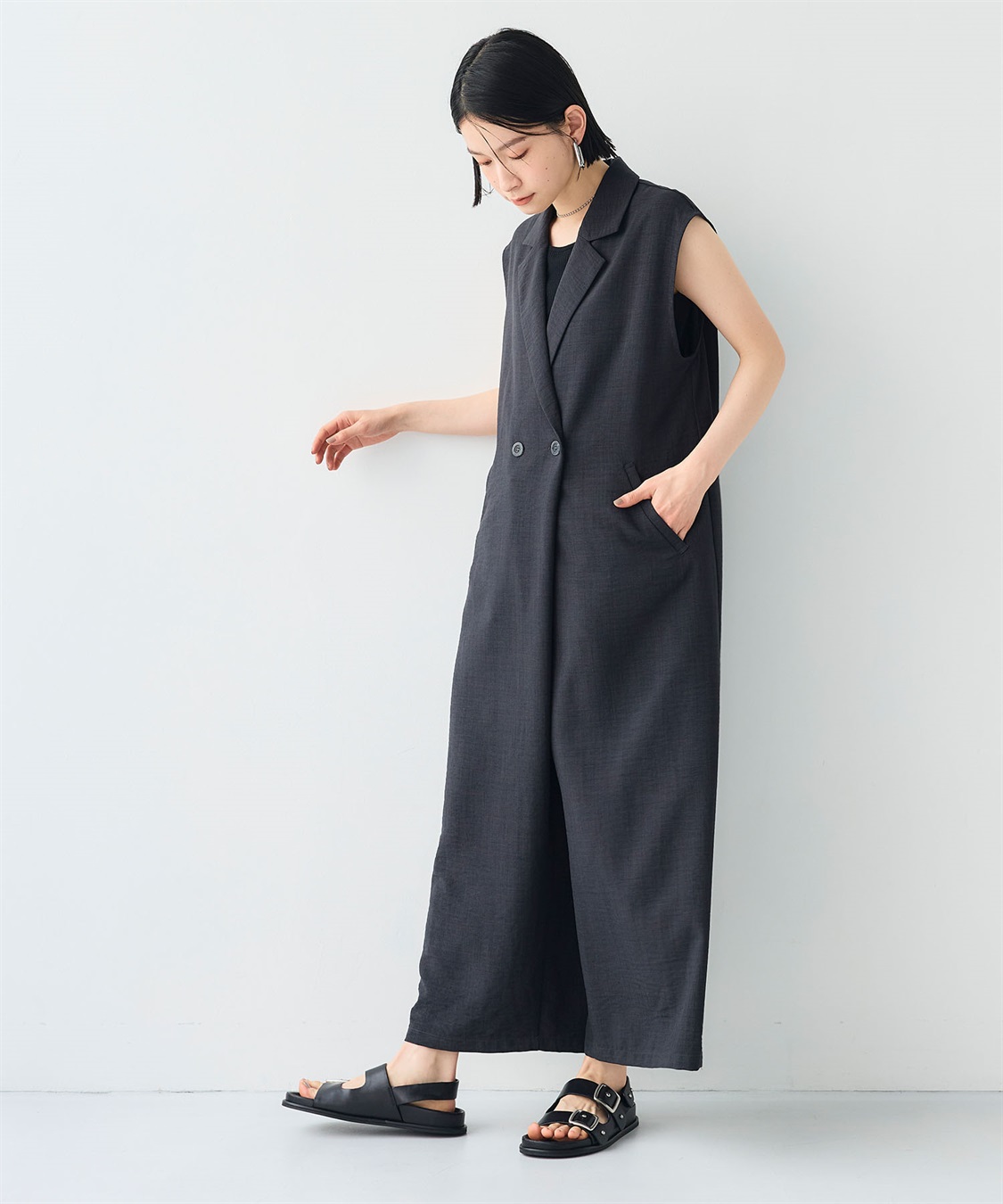 CROSS FUNCTION 《シワになりにくい》サマナチュラ リネンライクテーラードジャンプスーツ_sub_20