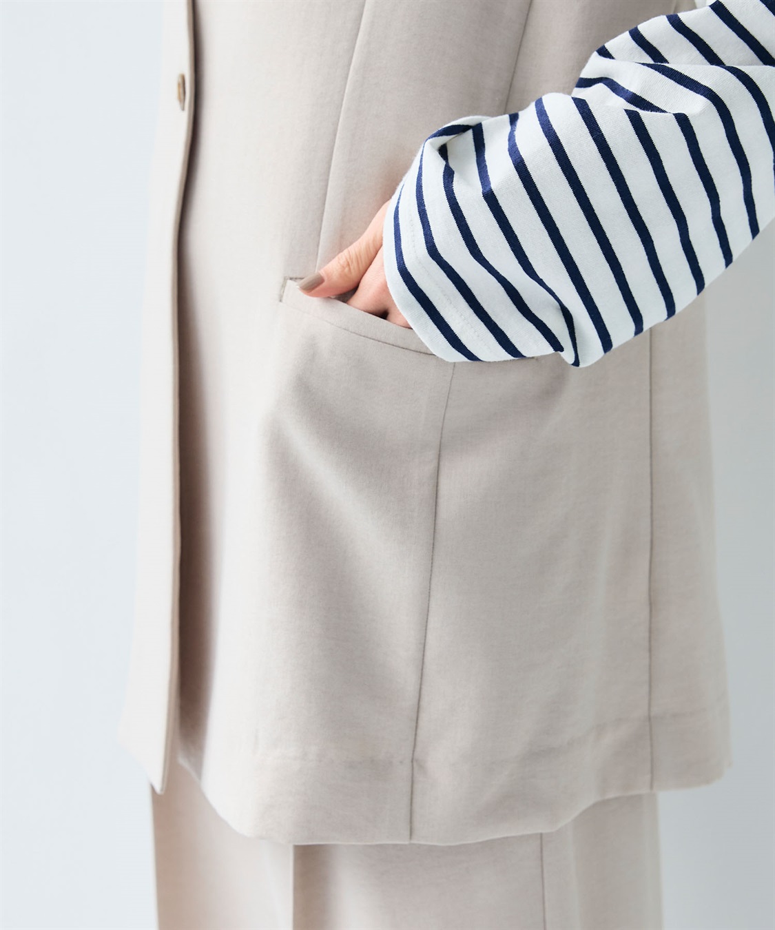 CROSS FUNCTION 《シワになりにくい》サマナチュラ リネンライクノーカラーVネックジレ_sub_27