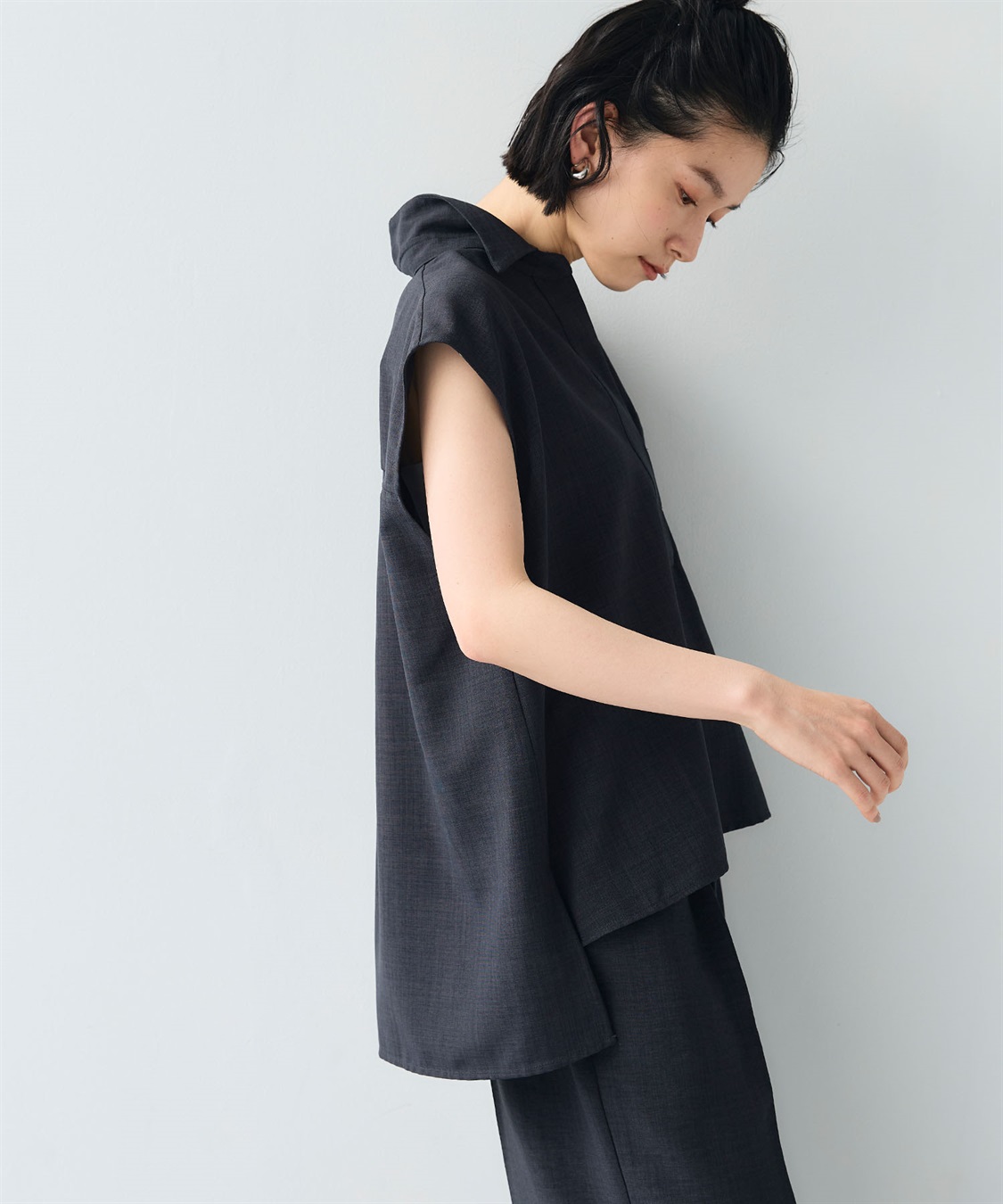 CROSS FUNCTION 《シワになりにくい》サマナチュラ リネンライクスキッパーフレンチスリーブブラウス_sub_15