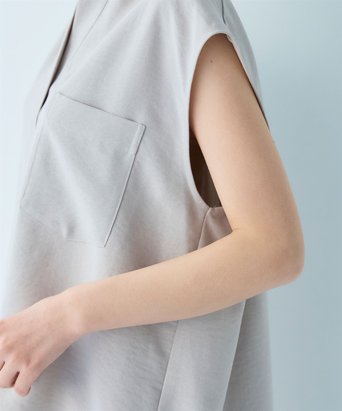 CROSS FUNCTION 《シワになりにくい》サマナチュラ リネンライクスキッパーフレンチスリーブブラウス_sub_26