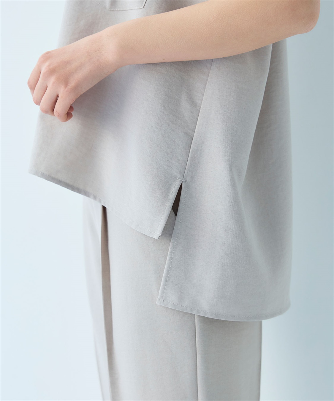 CROSS FUNCTION 《シワになりにくい》サマナチュラ リネンライクスキッパーフレンチスリーブブラウス_sub_28