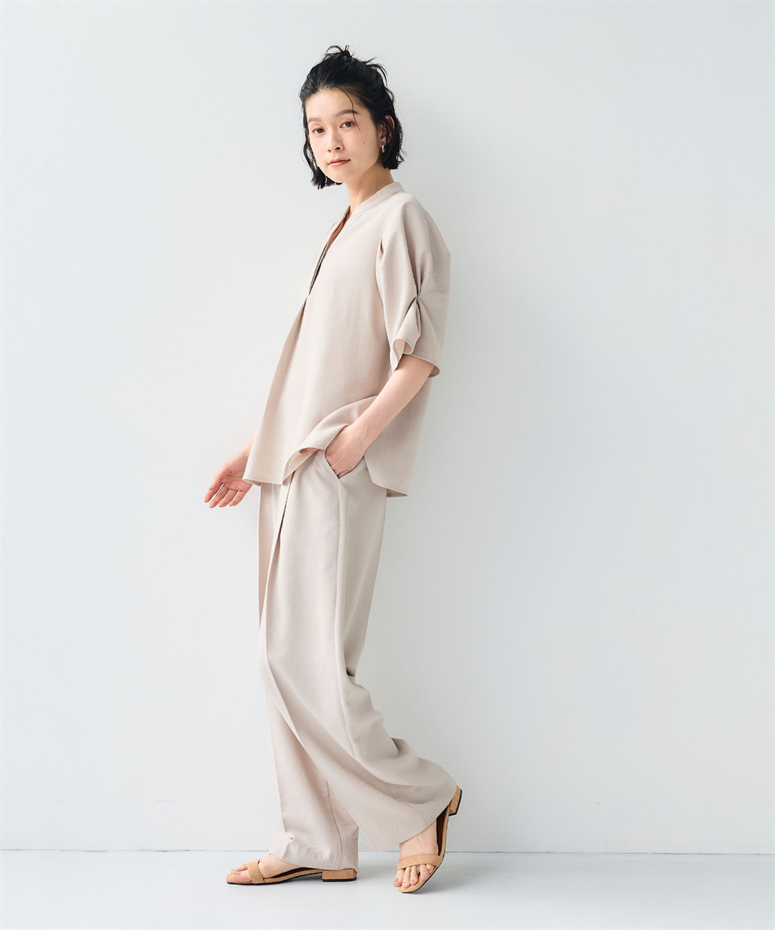 CROSS FUNCTION 《シワになりにくい》サマナチュラ リネンライクスキッパーブラウス_sub_17