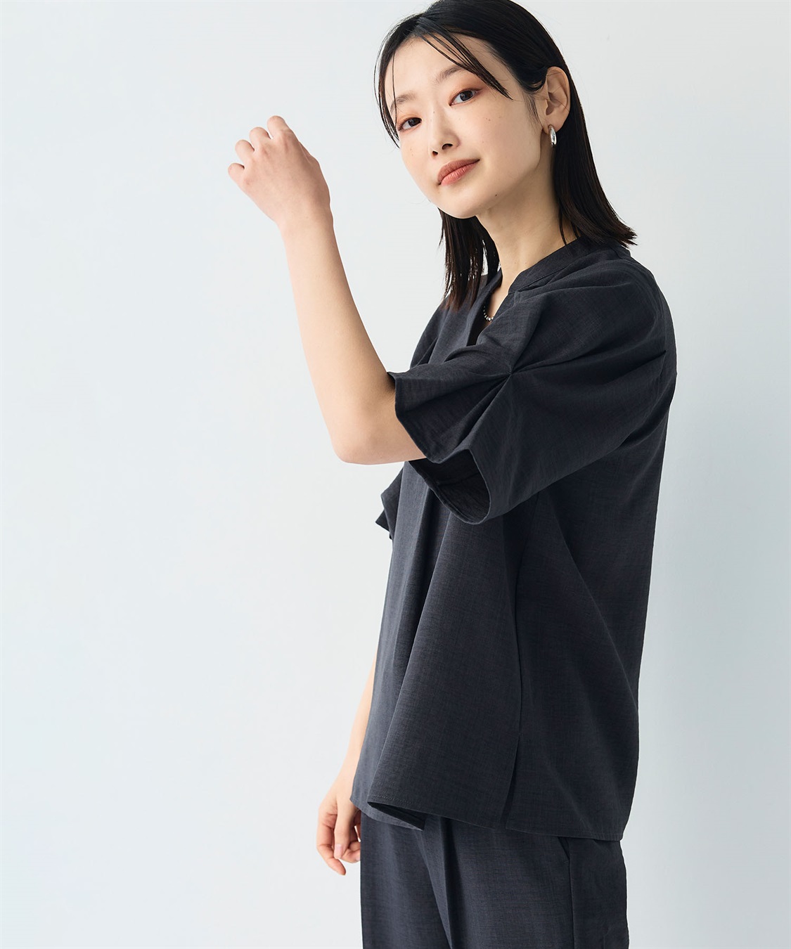 CROSS FUNCTION 《シワになりにくい》サマナチュラ リネンライクスキッパーブラウス_sub_21