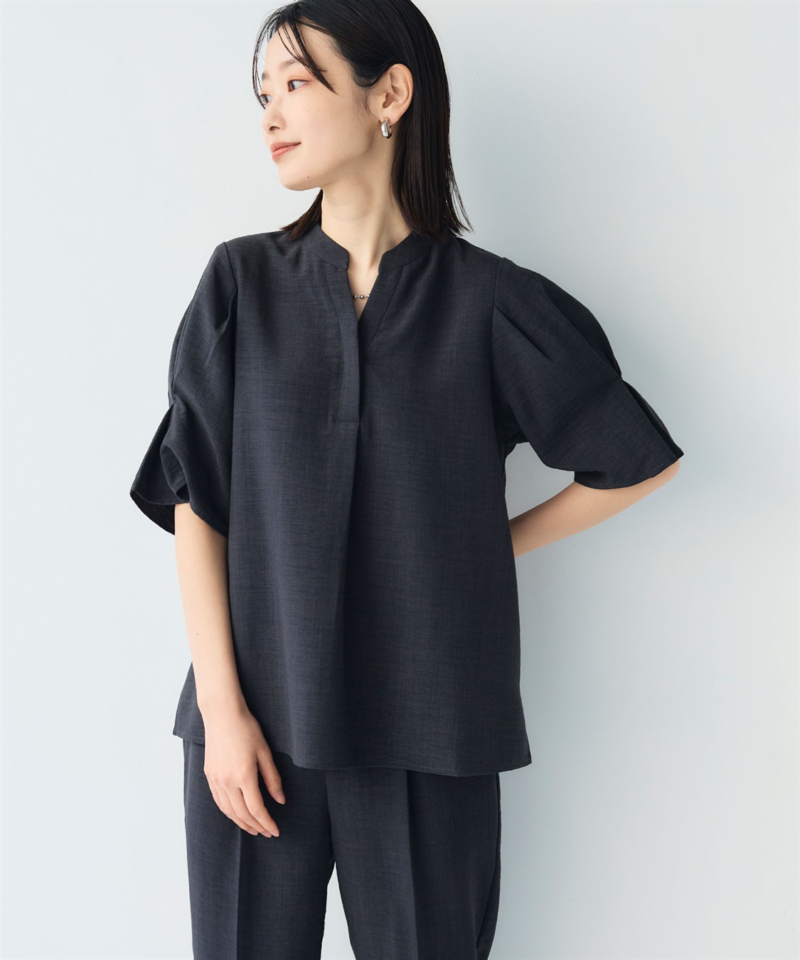 CROSS FUNCTION 《シワになりにくい》サマナチュラ リネンライクスキッパーブラウス_sub_22