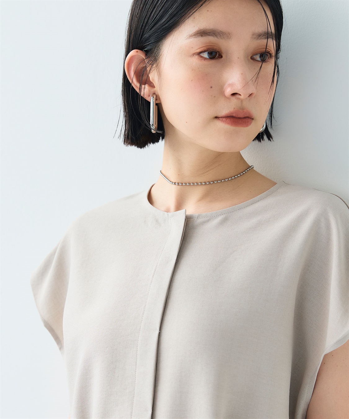 CROSS FUNCTION 《シワになりにくい》サマナチュラ リネンライクベルト付きフレンチスリーブブラウス_sub_25