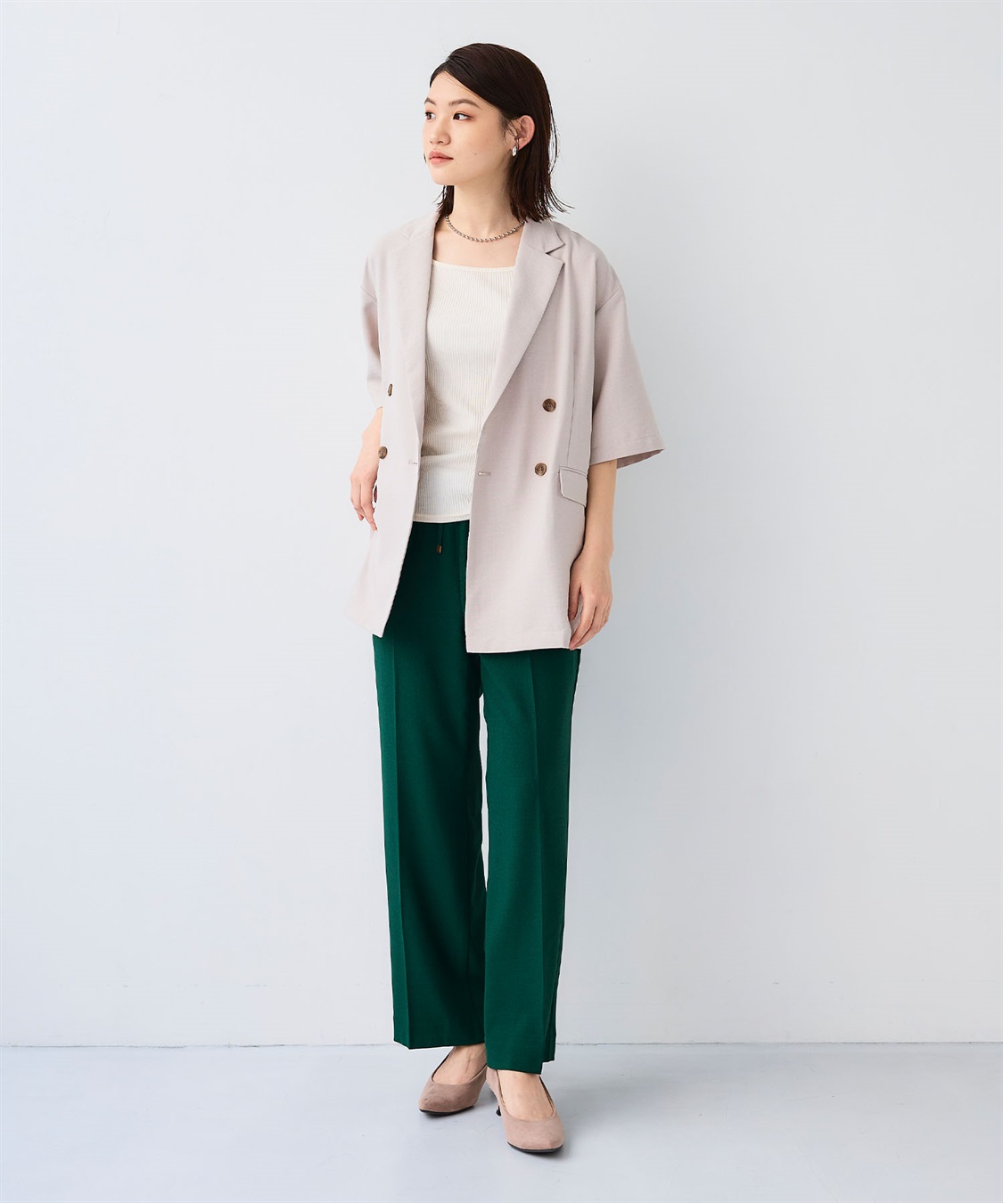 CROSS FUNCTION 《シワになりにくい》サマナチュラ リネンライクハーフスリーブテーラードジャケット_sub_14