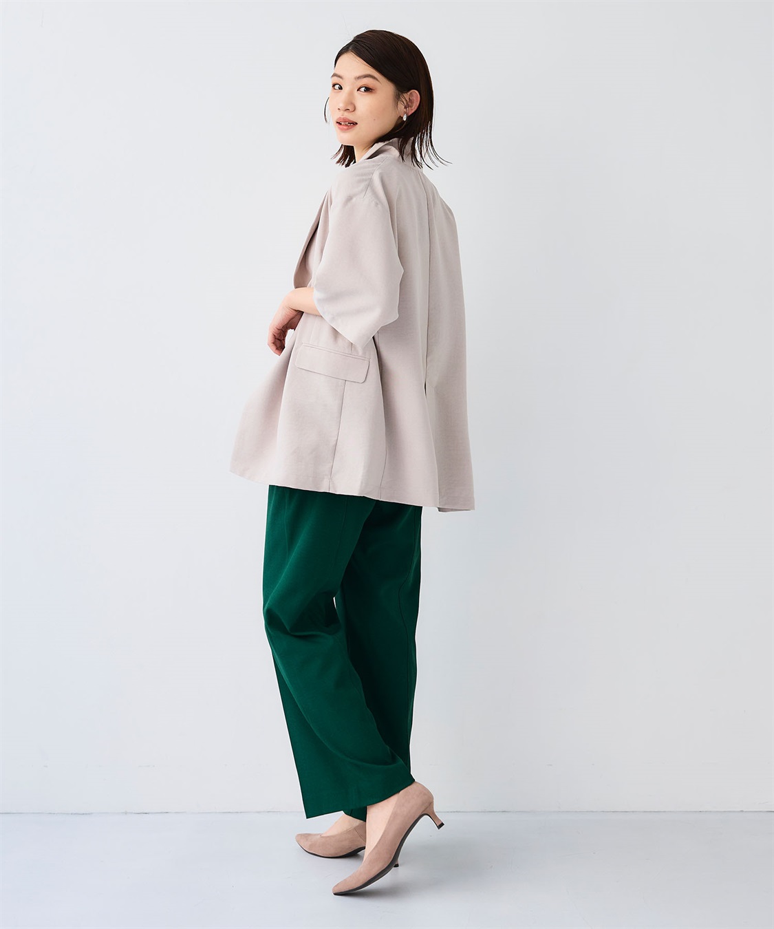 CROSS FUNCTION 《シワになりにくい》サマナチュラ リネンライクハーフスリーブテーラードジャケット_sub_16