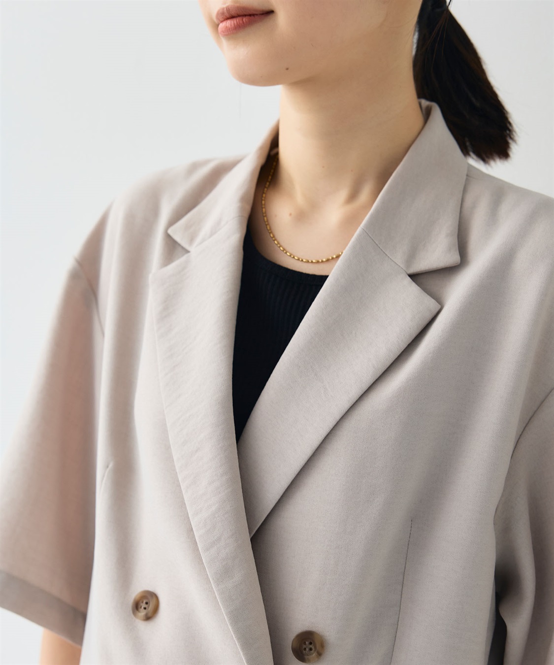 CROSS FUNCTION 《シワになりにくい》サマナチュラ リネンライクハーフスリーブテーラードジャケット_sub_26