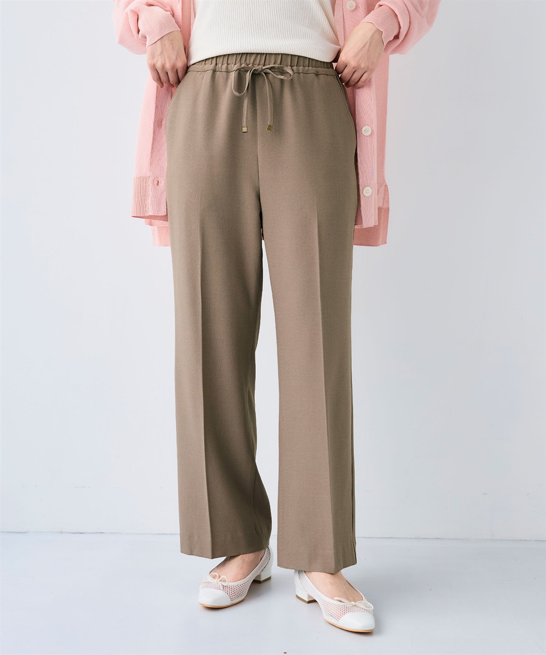 CROSS FUNCTION 《シワになりにくい》エブ楽 リネンライクイージーワイドフレアパンツ_sub_2