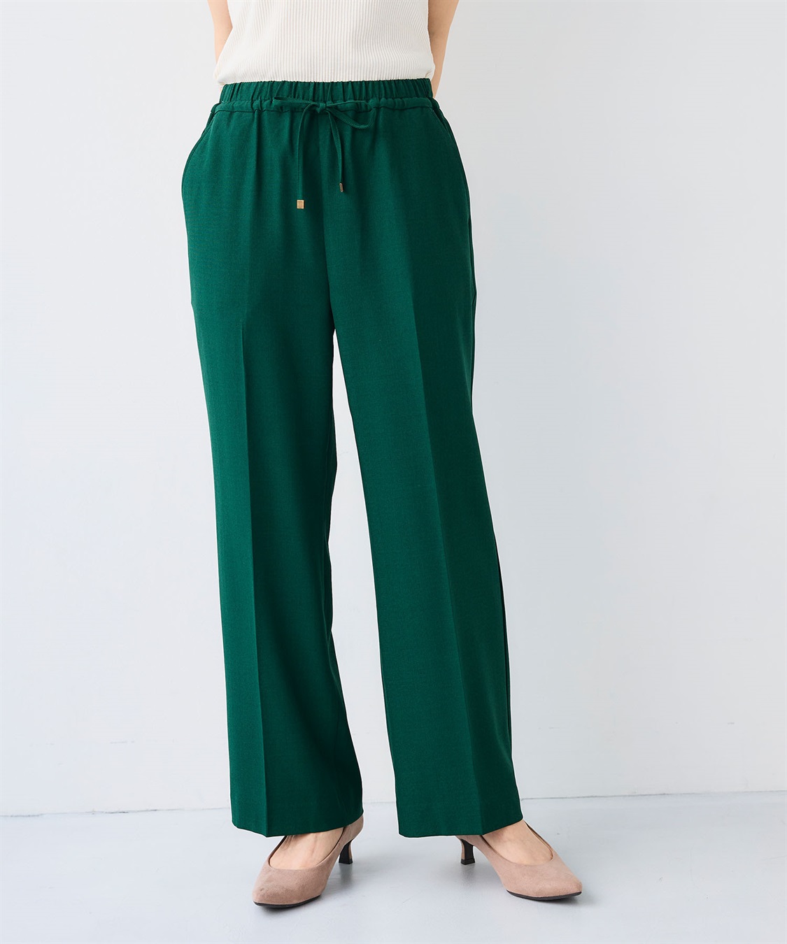 CROSS FUNCTION 《シワになりにくい》エブ楽 リネンライクイージーワイドフレアパンツ_sub_3