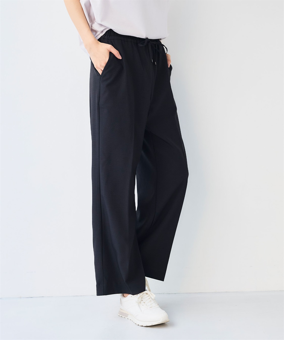 CROSS FUNCTION 《シワになりにくい》エブ楽 リネンライクイージーワイドフレアパンツ_sub_10