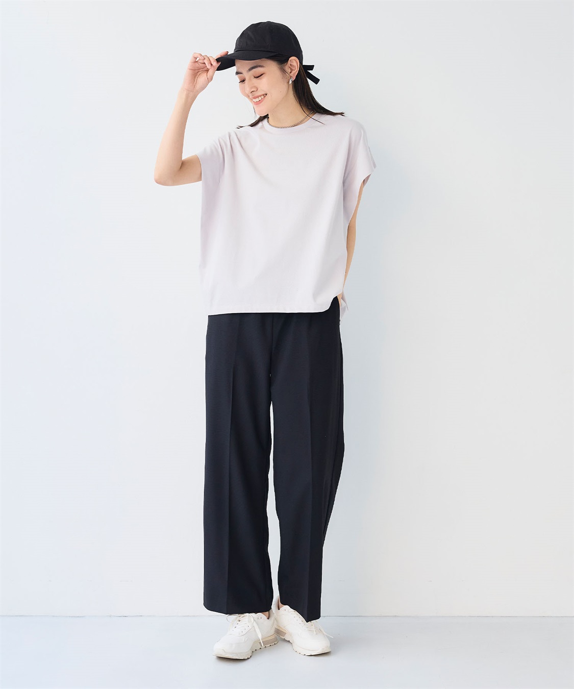 CROSS FUNCTION 《シワになりにくい》エブ楽 リネンライクイージーワイドフレアパンツ_sub_13