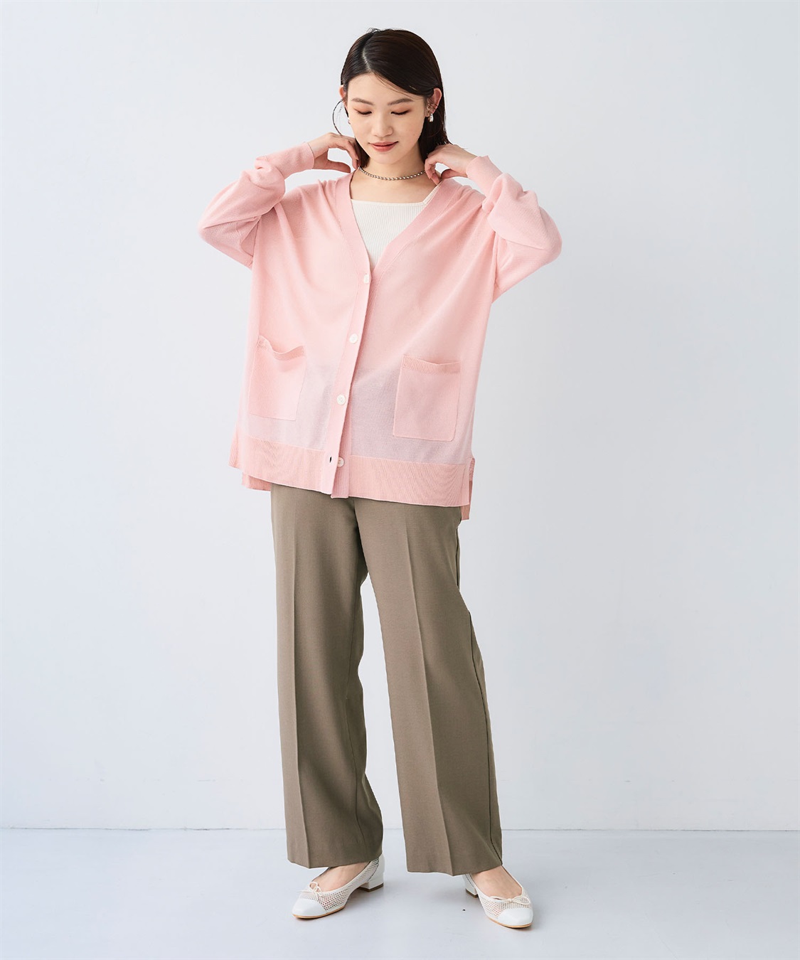 CROSS FUNCTION 《シワになりにくい》エブ楽 リネンライクイージーワイドフレアパンツ_sub_18