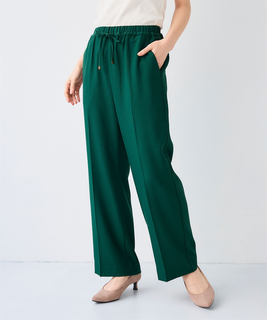 CROSS FUNCTION 《シワになりにくい》エブ楽 リネンライクイージーワイドフレアパンツ_sub_19