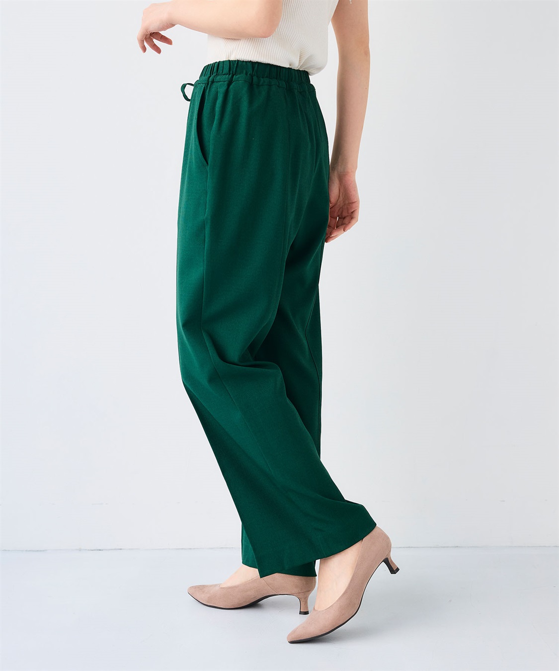 CROSS FUNCTION 《シワになりにくい》エブ楽 リネンライクイージーワイドフレアパンツ_sub_21