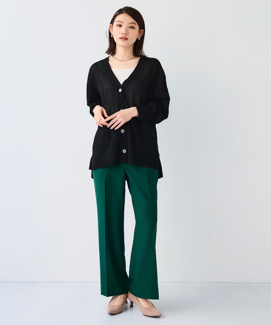 CROSS FUNCTION 《シワになりにくい》エブ楽 リネンライクイージーワイドフレアパンツ_sub_24