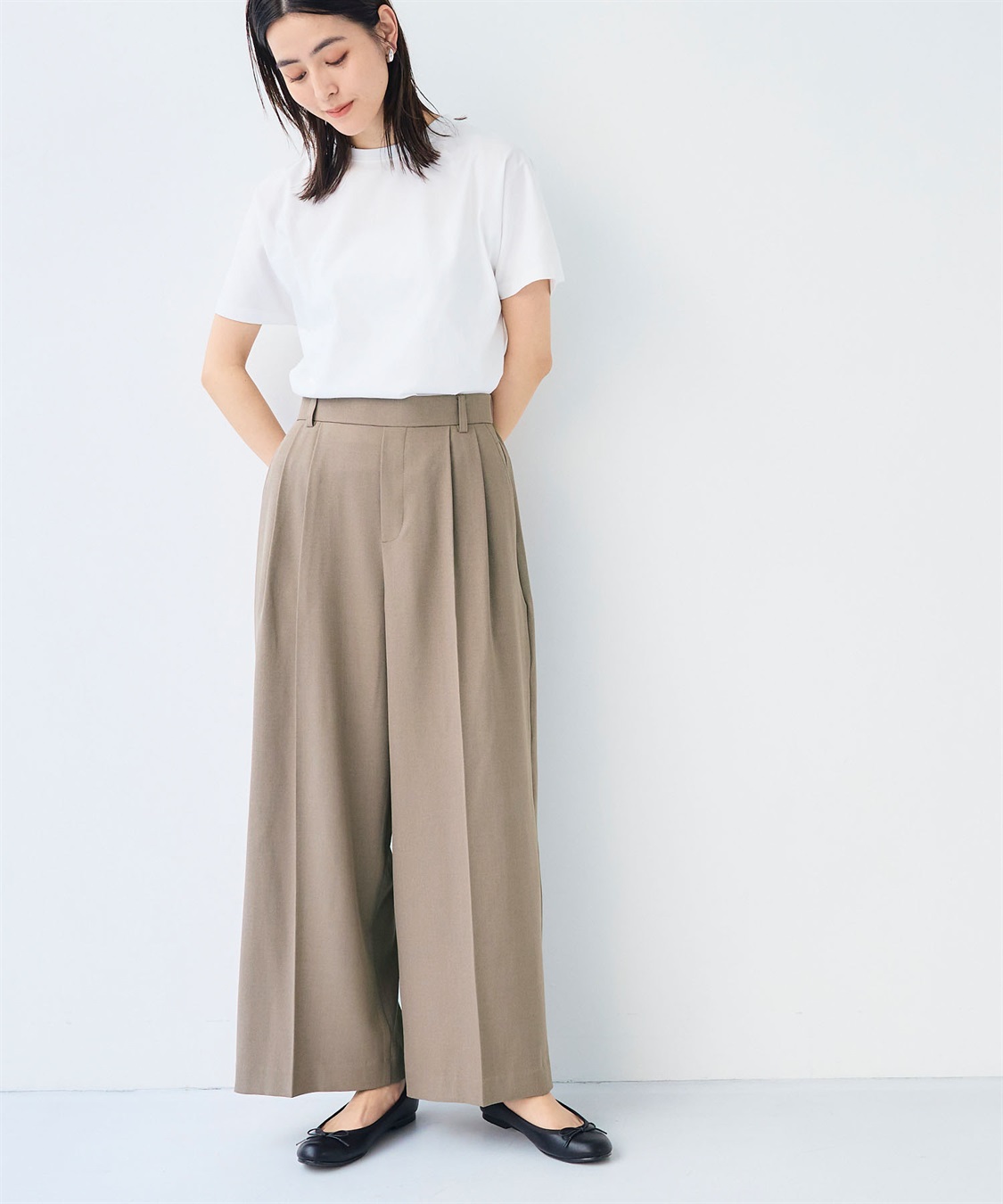 CROSS FUNCTION 《シワになりにくい》エブ楽 リネンライクセンタープレスイージーワイドパンツ_sub_11