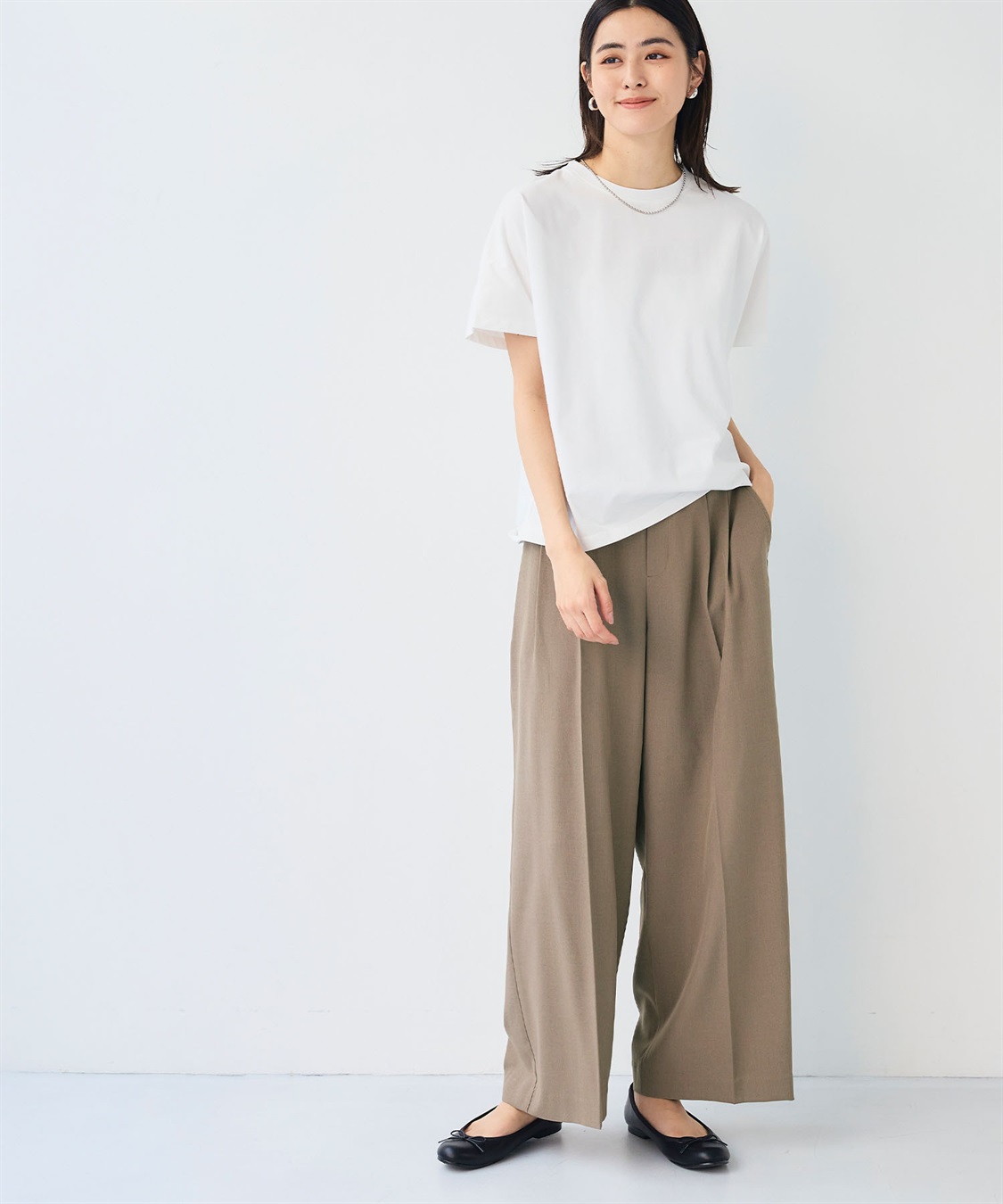 CROSS FUNCTION 《シワになりにくい》エブ楽 リネンライクセンタープレスイージーワイドパンツ_sub_13