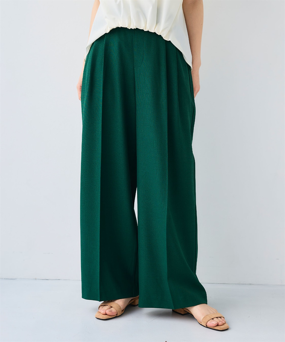 CROSS FUNCTION 《シワになりにくい》エブ楽 リネンライクセンタープレスイージーワイドパンツ_sub_21