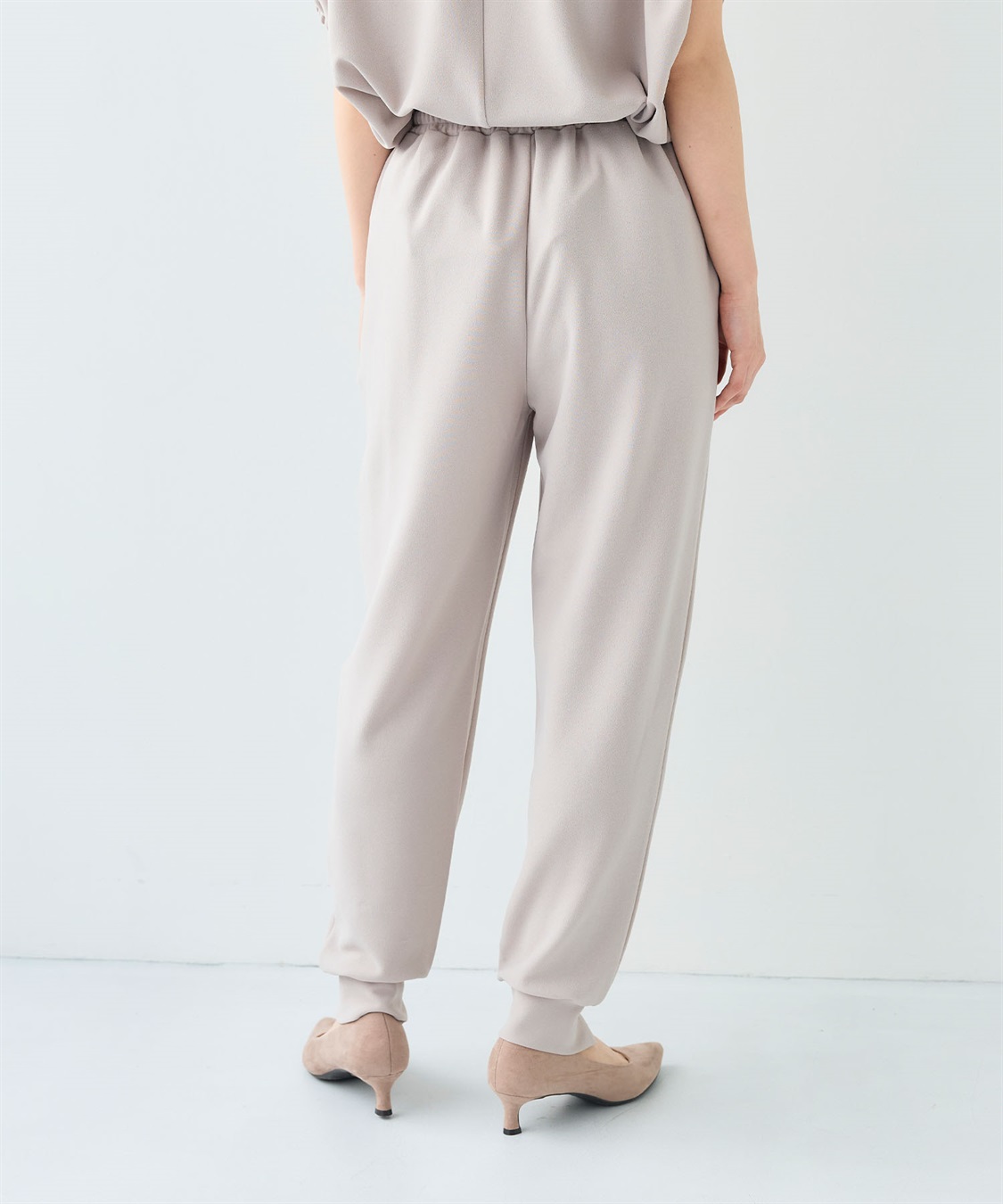 CROSS FUNCTION 《シワになりにくい》【セットアップ】サマ美え カットジョーゼット前スリットジョガーパンツ_sub_8