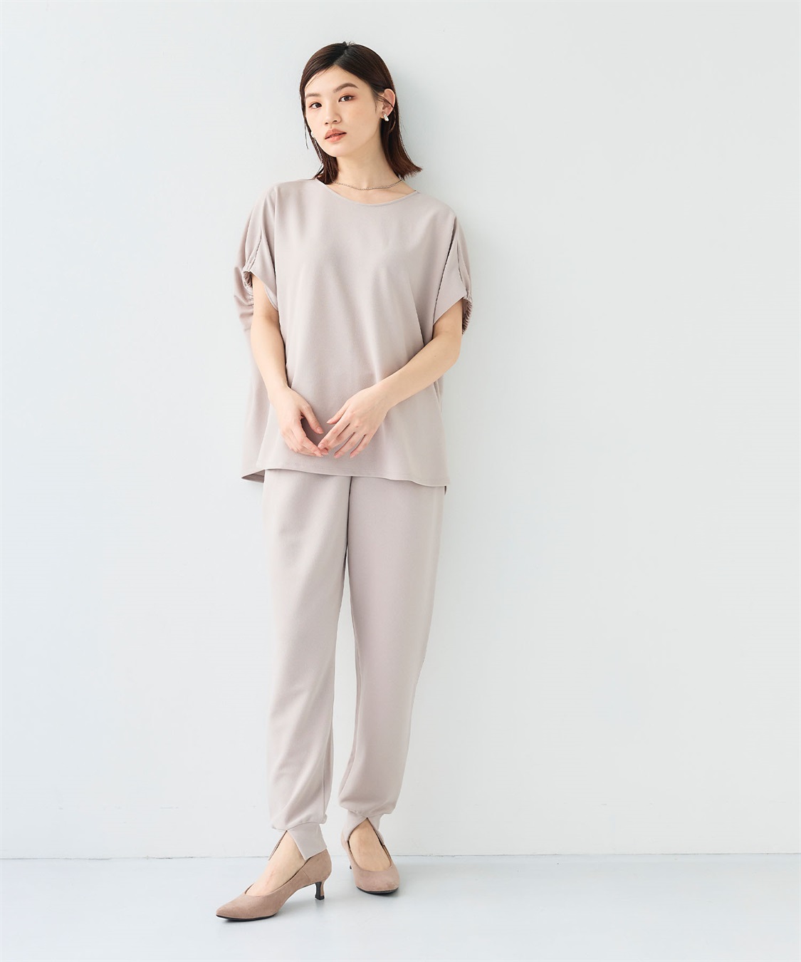 CROSS FUNCTION 《シワになりにくい》【セットアップ】サマ美え カットジョーゼットフレア袖ブラウス_sub_14