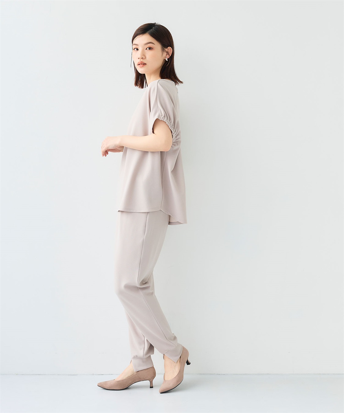 CROSS FUNCTION 《シワになりにくい》【セットアップ】サマ美え カットジョーゼットフレア袖ブラウス_sub_15