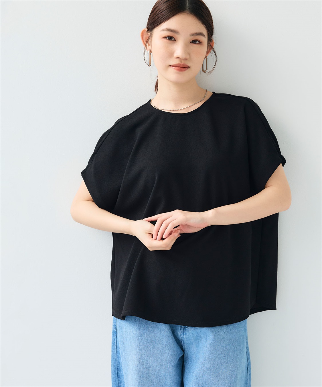 CROSS FUNCTION 《シワになりにくい》【セットアップ】サマ美え カットジョーゼットフレア袖ブラウス_sub_16