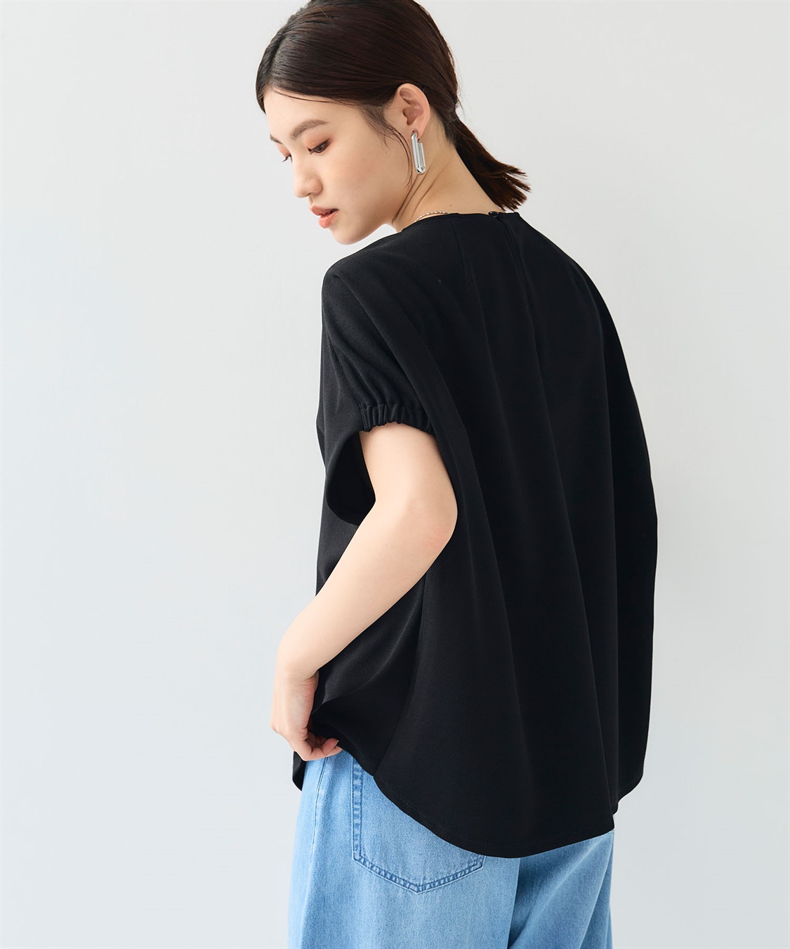 CROSS FUNCTION 《シワになりにくい》【セットアップ】サマ美え カットジョーゼットフレア袖ブラウス_sub_17