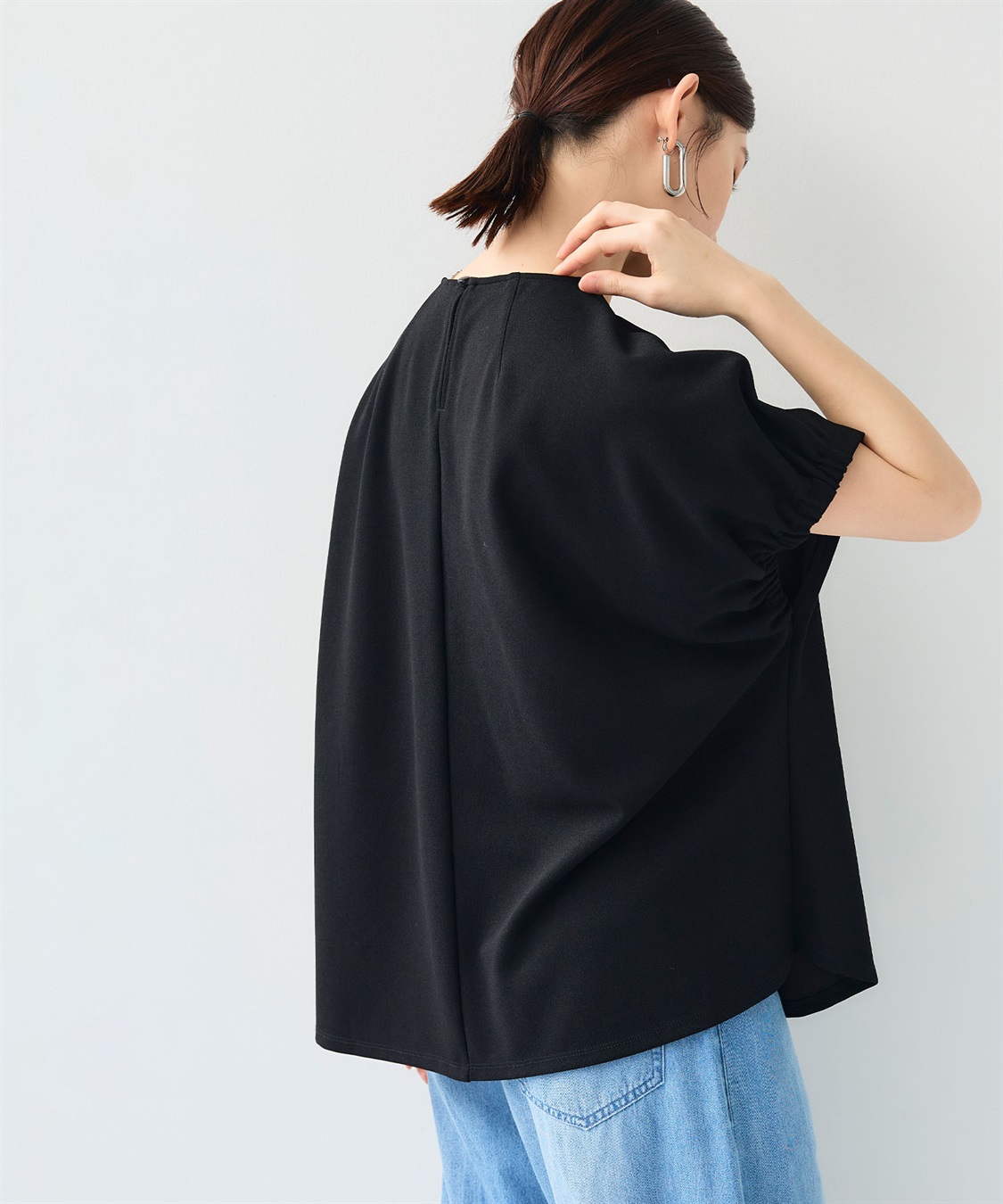 CROSS FUNCTION 《シワになりにくい》【セットアップ】サマ美え カットジョーゼットフレア袖ブラウス_sub_18