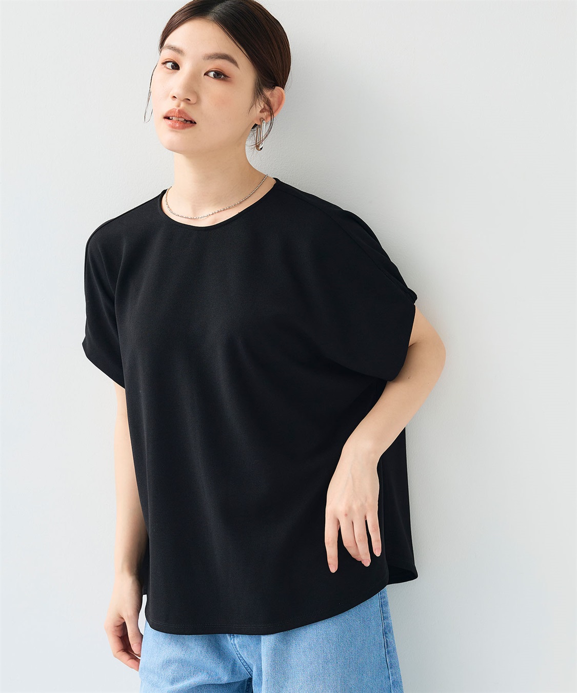 CROSS FUNCTION 《シワになりにくい》【セットアップ】サマ美え カットジョーゼットフレア袖ブラウス_sub_19