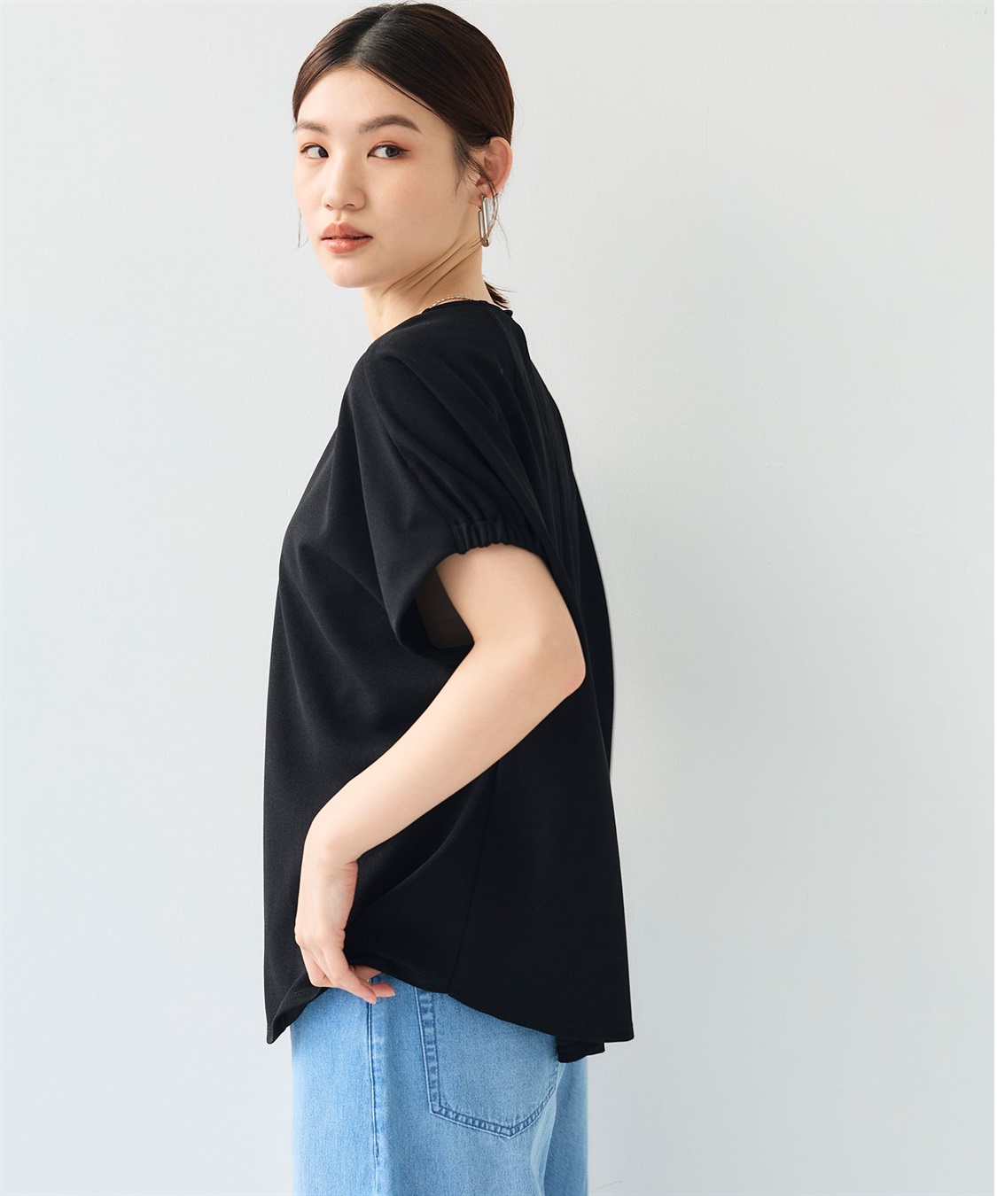 CROSS FUNCTION 《シワになりにくい》【セットアップ】サマ美え カットジョーゼットフレア袖ブラウス_sub_20