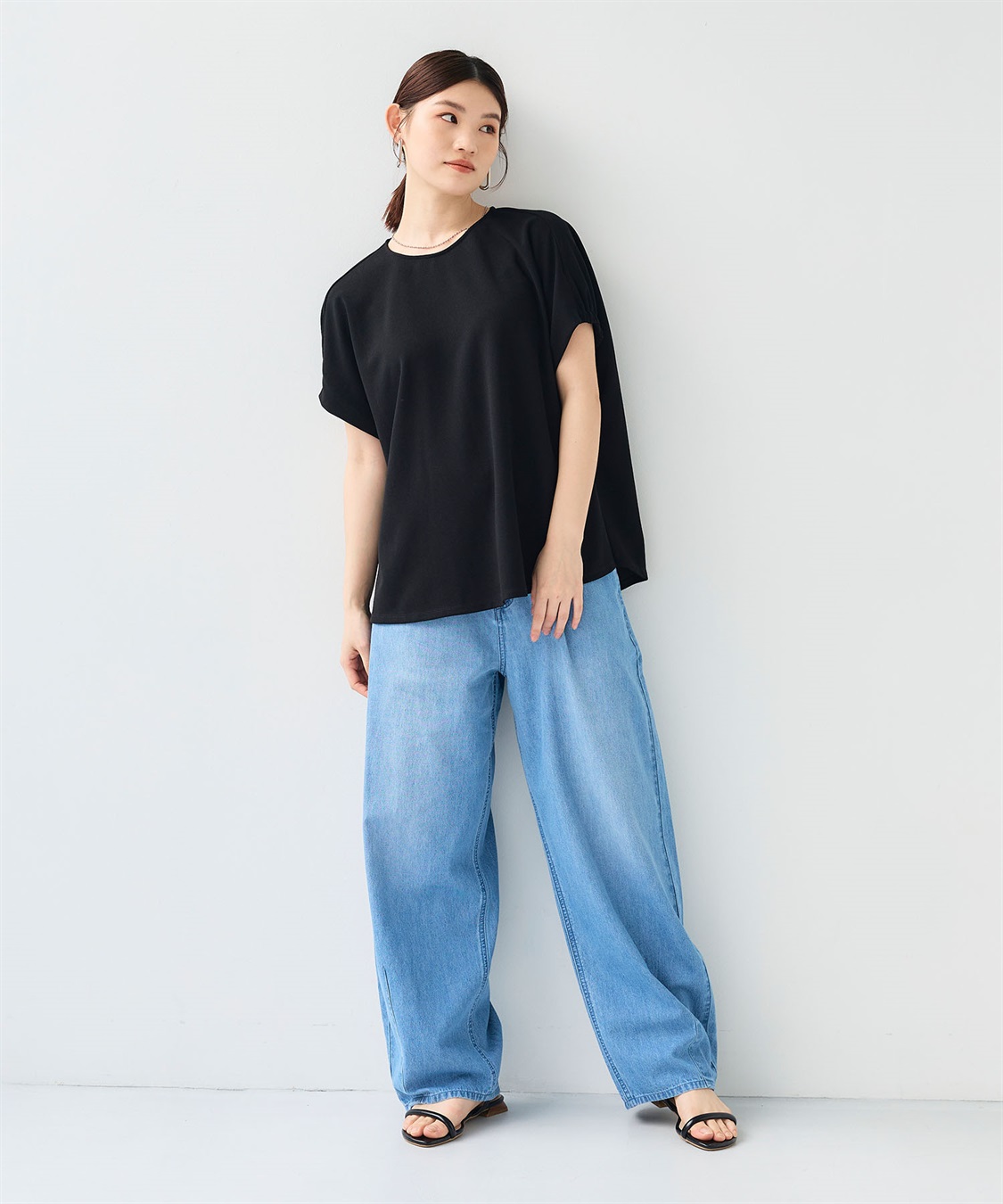 CROSS FUNCTION 《シワになりにくい》【セットアップ】サマ美え カットジョーゼットフレア袖ブラウス_sub_22