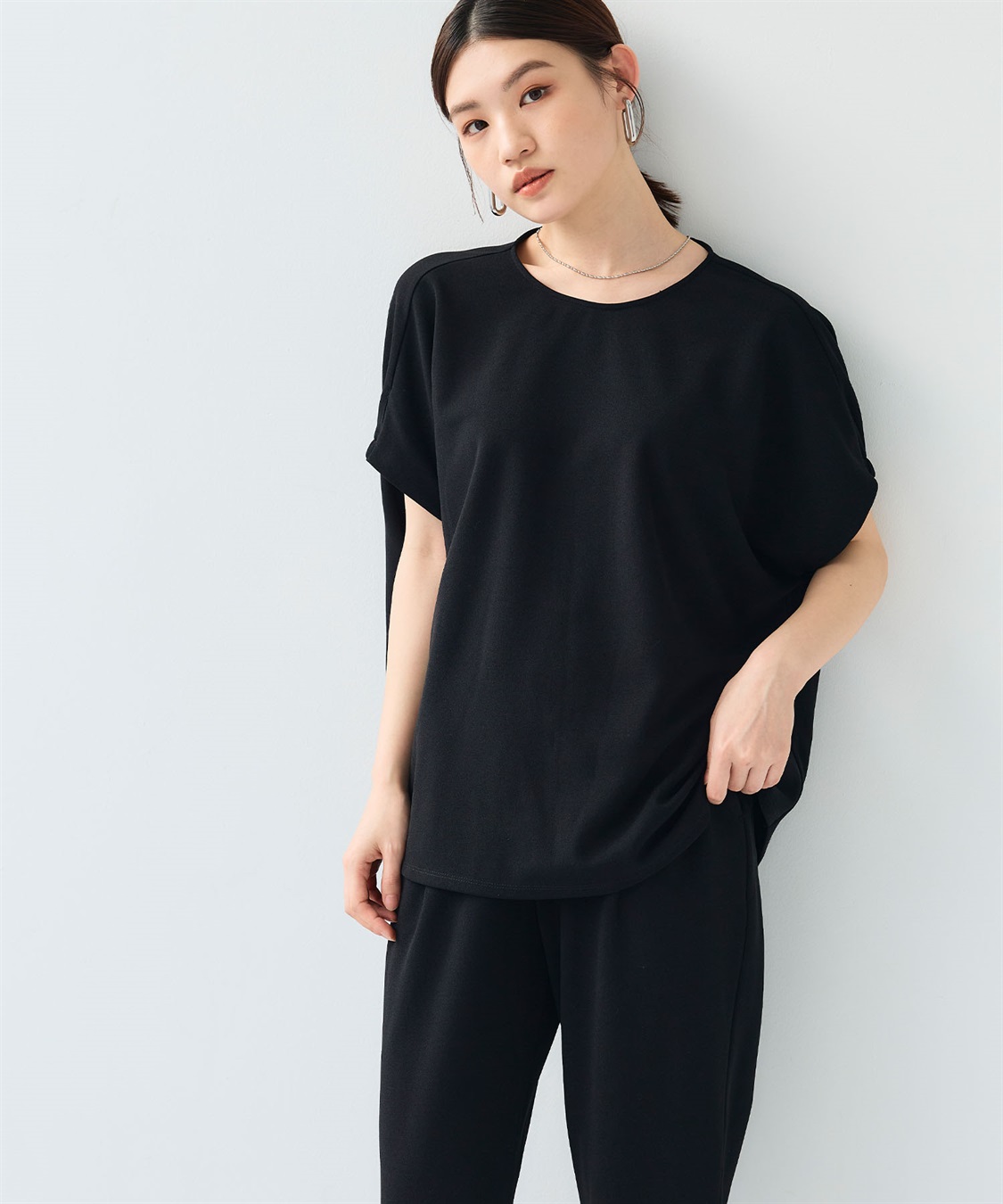 CROSS FUNCTION 《シワになりにくい》【セットアップ】サマ美え カットジョーゼットフレア袖ブラウス_sub_25