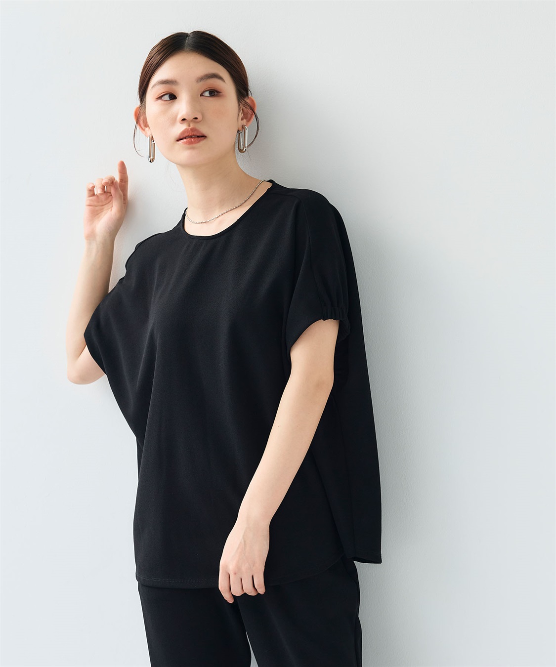 CROSS FUNCTION 《シワになりにくい》【セットアップ】サマ美え カットジョーゼットフレア袖ブラウス_sub_26