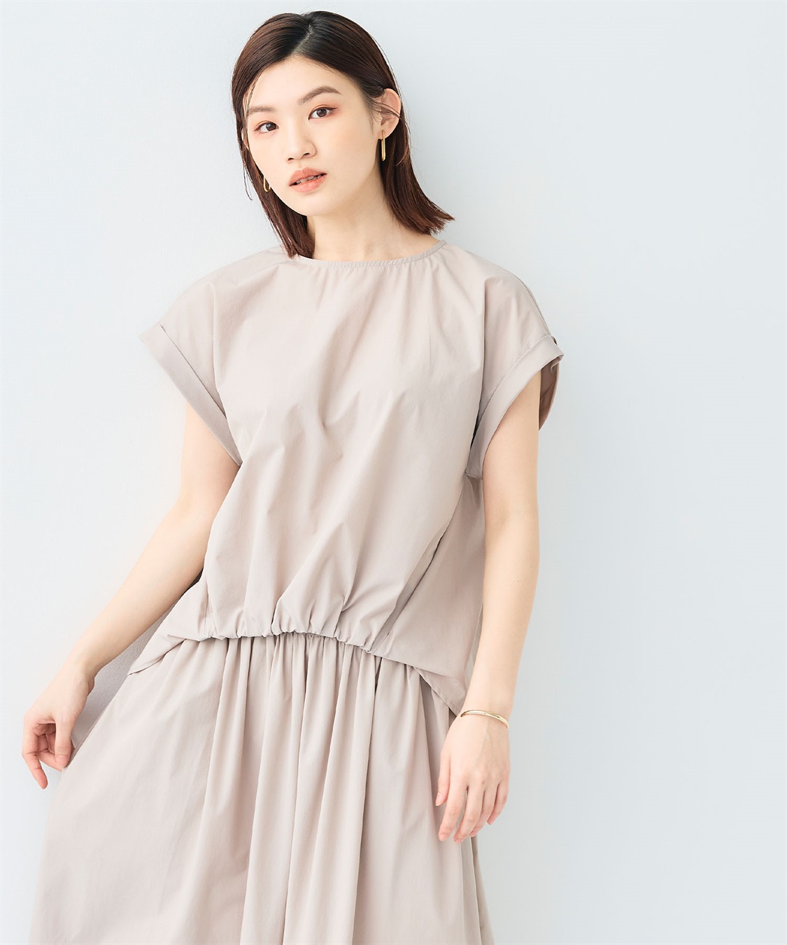 CROSS FUNCTION 《撥水/UV》ハジクションタックギャザーブラウス_sub_4