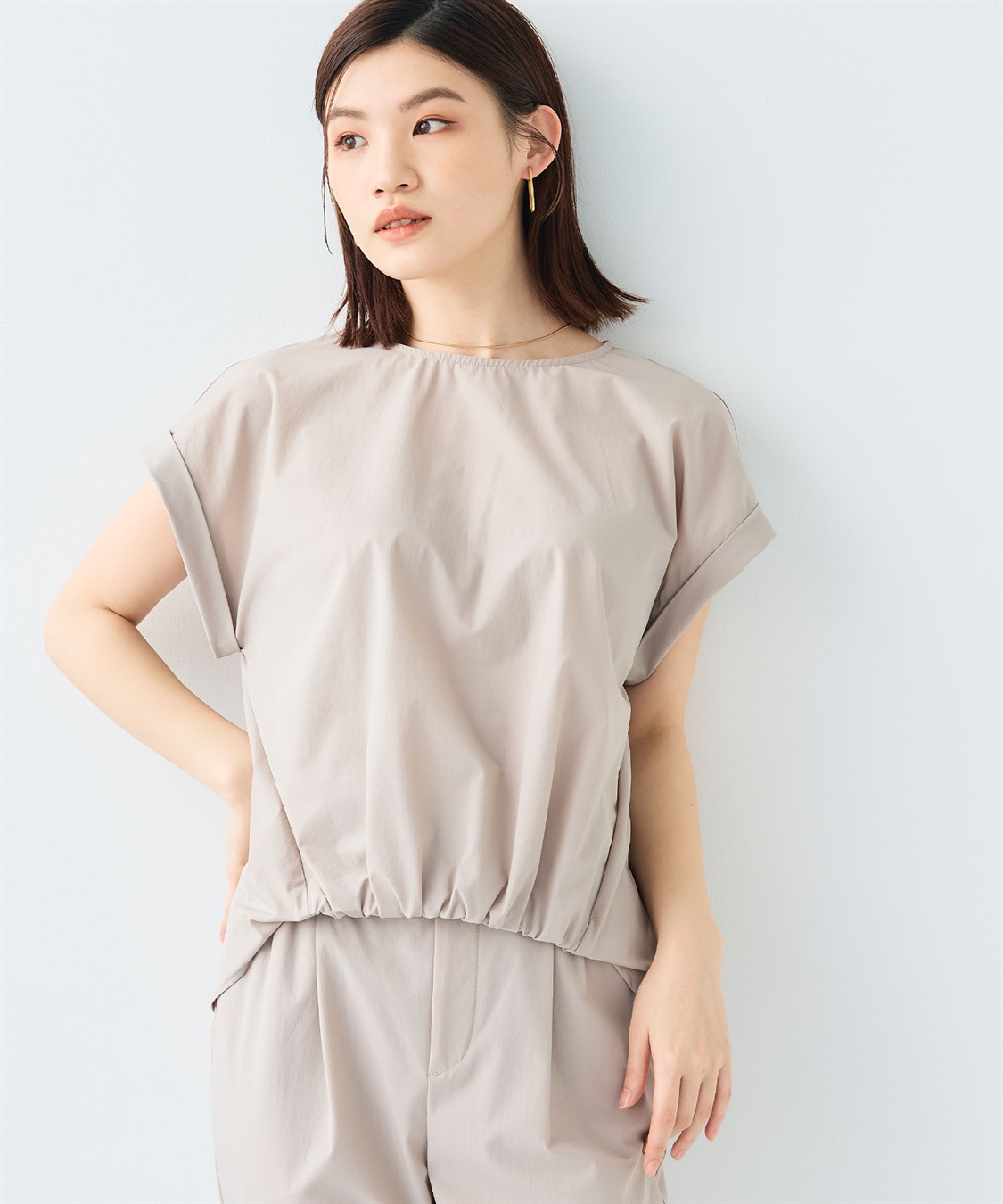 CROSS FUNCTION 《撥水/UV》ハジクションタックギャザーブラウス_sub_5