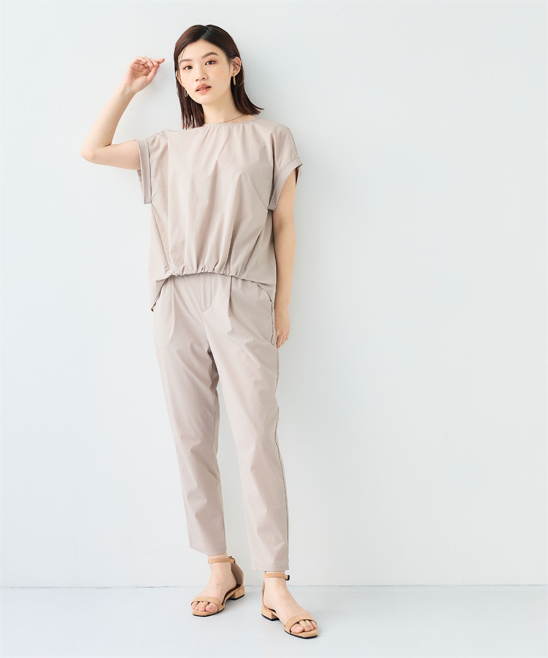 CROSS FUNCTION 《撥水/UV》ハジクションタックギャザーブラウス_sub_7